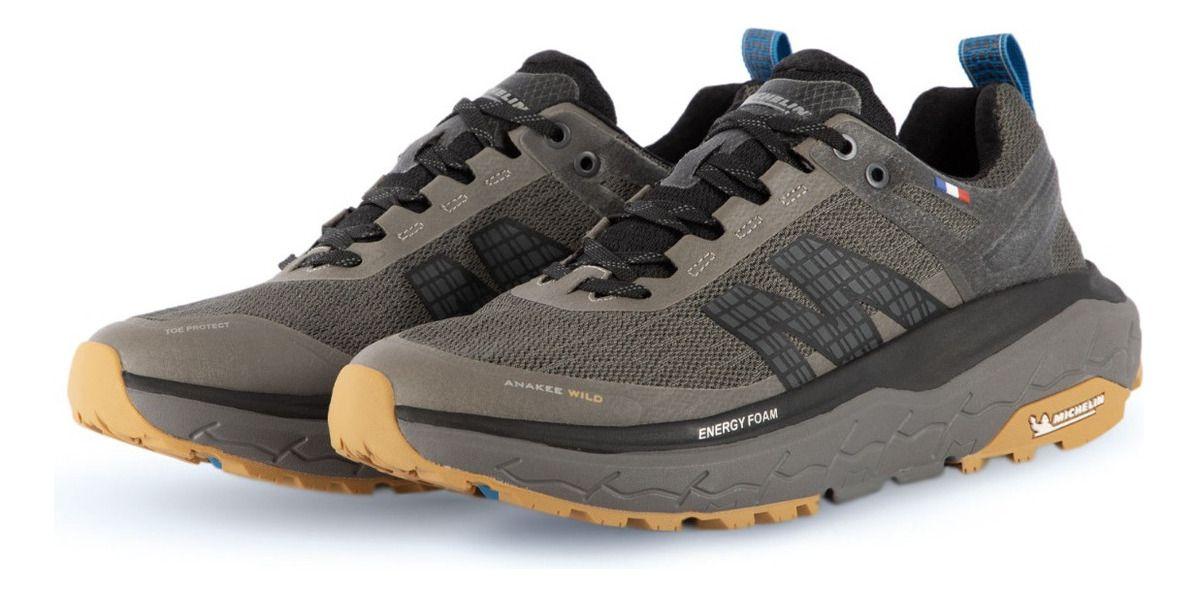Zapatilla Michelin Hombre Aw01 Gris Oscuro Azul Trail-3