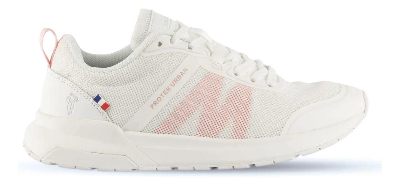 Zapatilla Urbana Casual Mujer Blanca Y Rosado Michelin Pu15-0