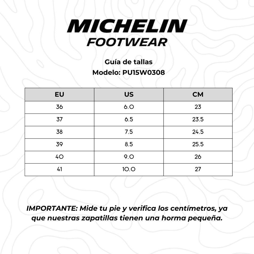 Zapatilla Urbana Casual Mujer Blanca Y Rosado Michelin Pu15-6