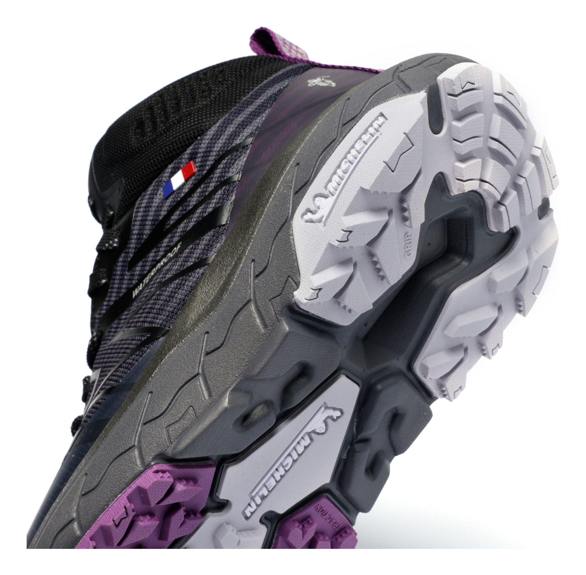 Botín Outdoor Impermeable Mujer Negro Morado Michelin Aw03-5