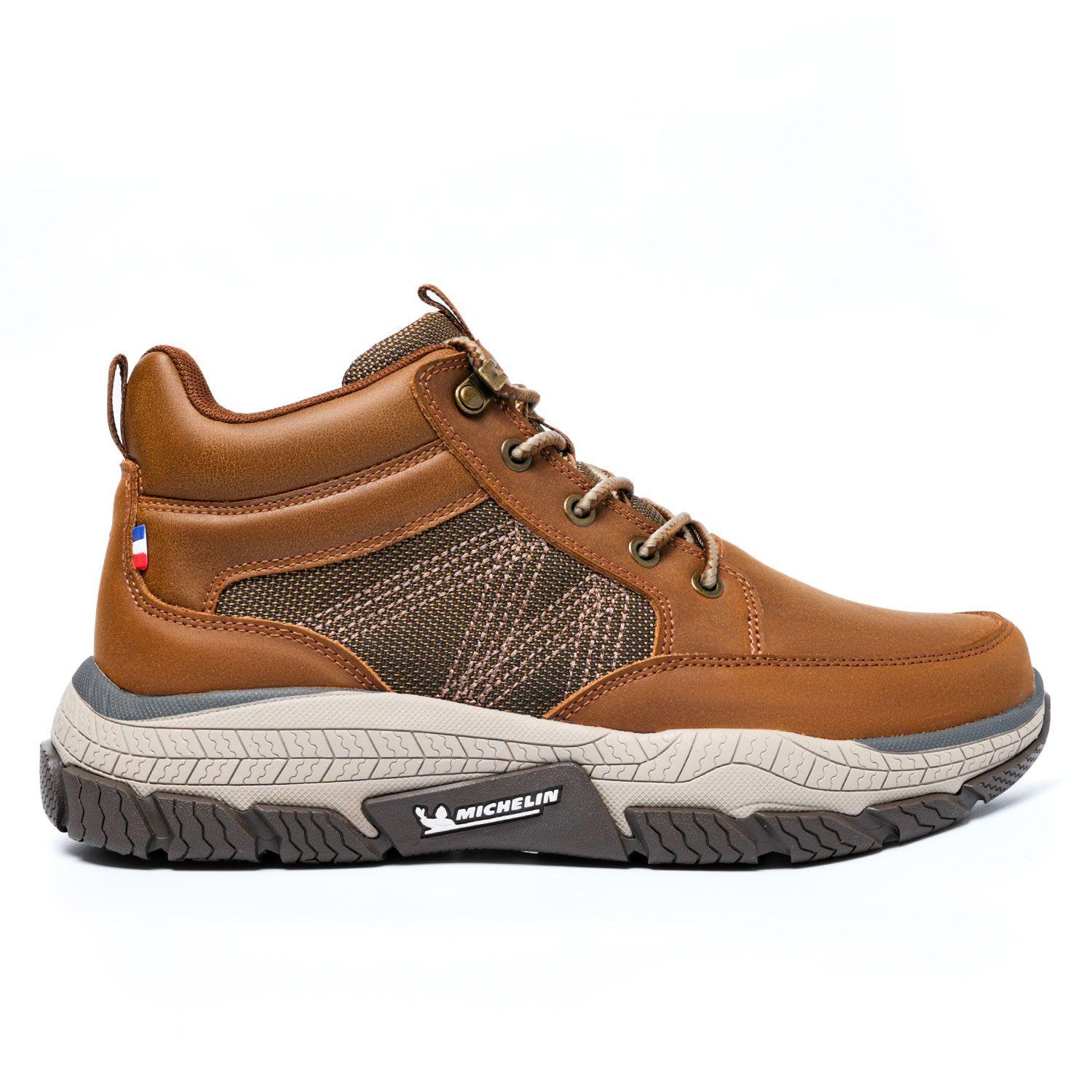 Zapatilla Botín Urban Casual Hombre Café Camel Michelin Df08-1