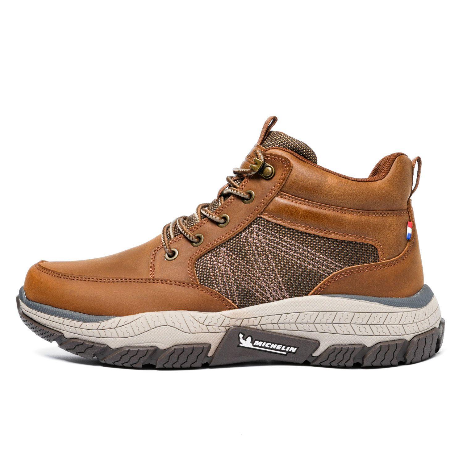 Zapatilla Botín Urban Casual Hombre Café Camel Michelin Df08-3