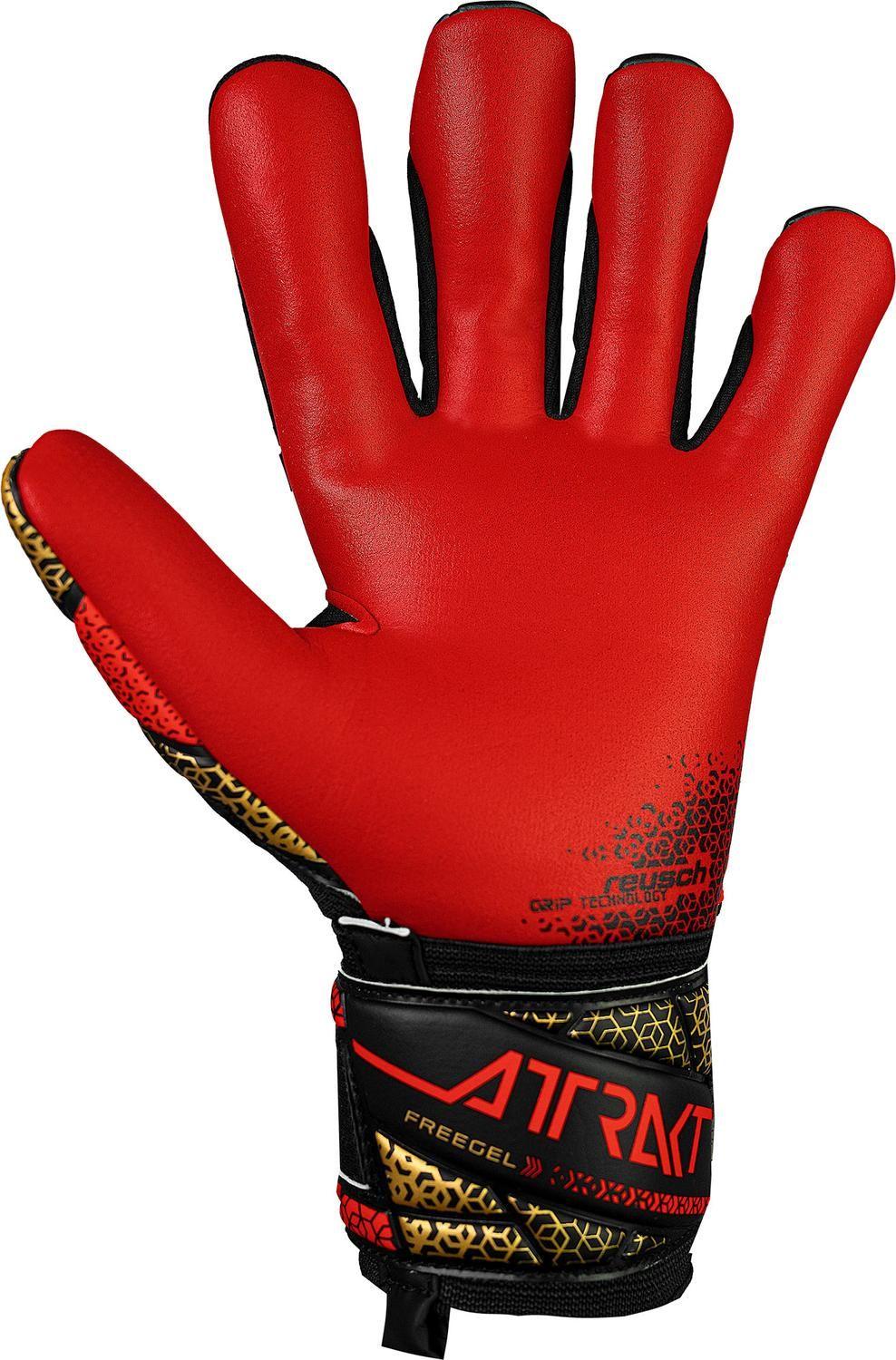 Guante Arquero Attrakt Freegel Silver GK25 Negro-Rojo-2