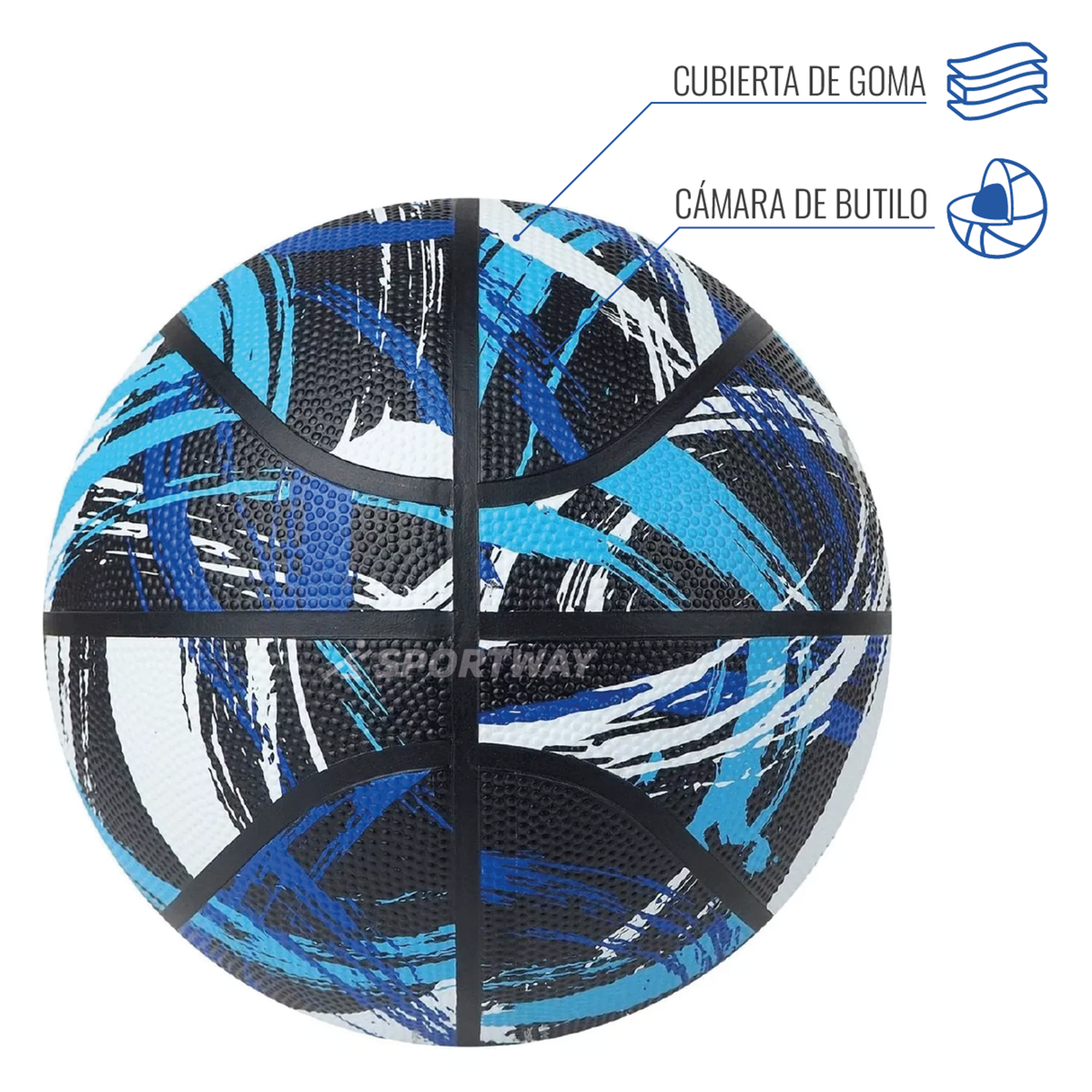 Balon Basquetbol Molten BF1601 Azulino/Negro Talla 7-2