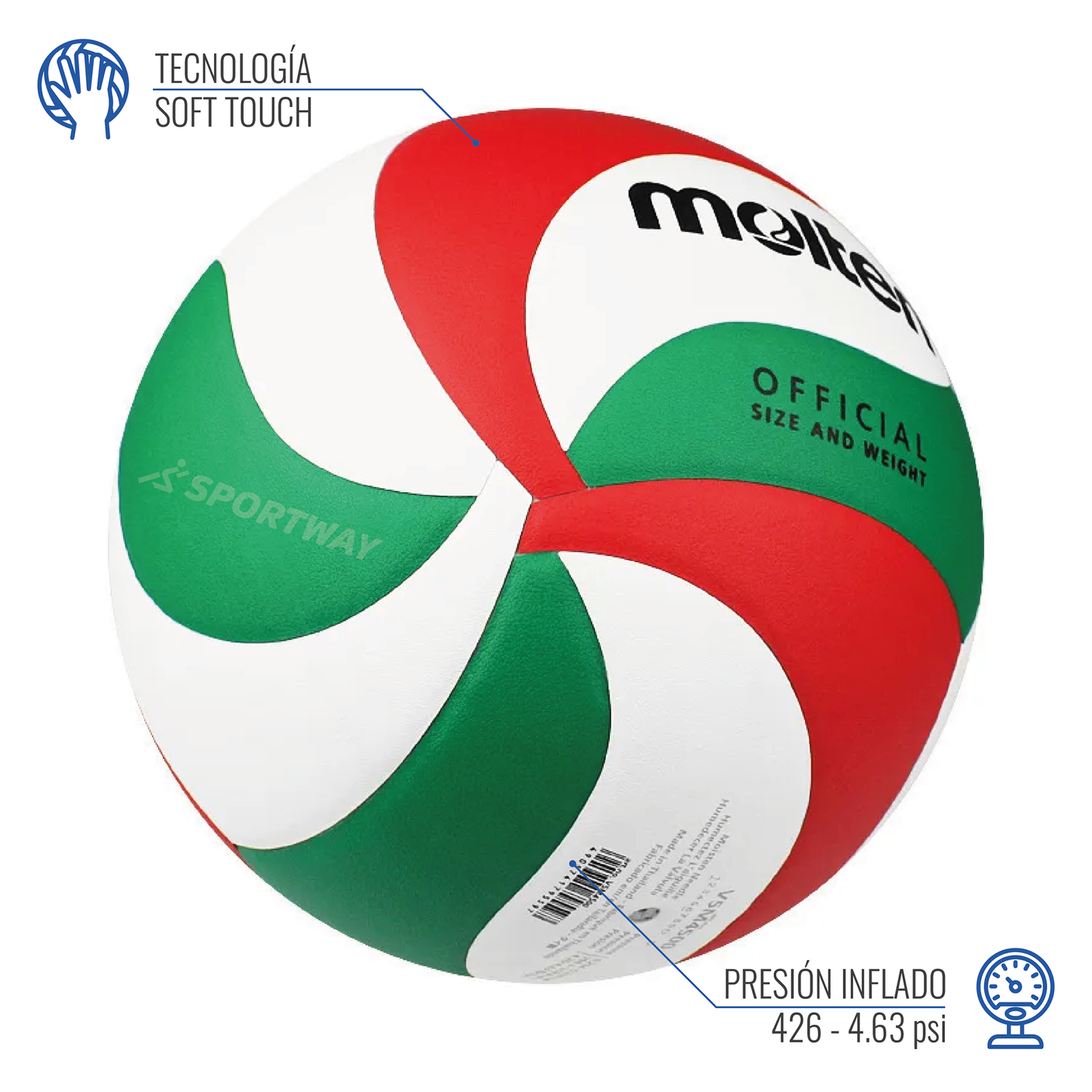 Balón de Vóleibol Molten V5M-4500 Ultra Touch-4