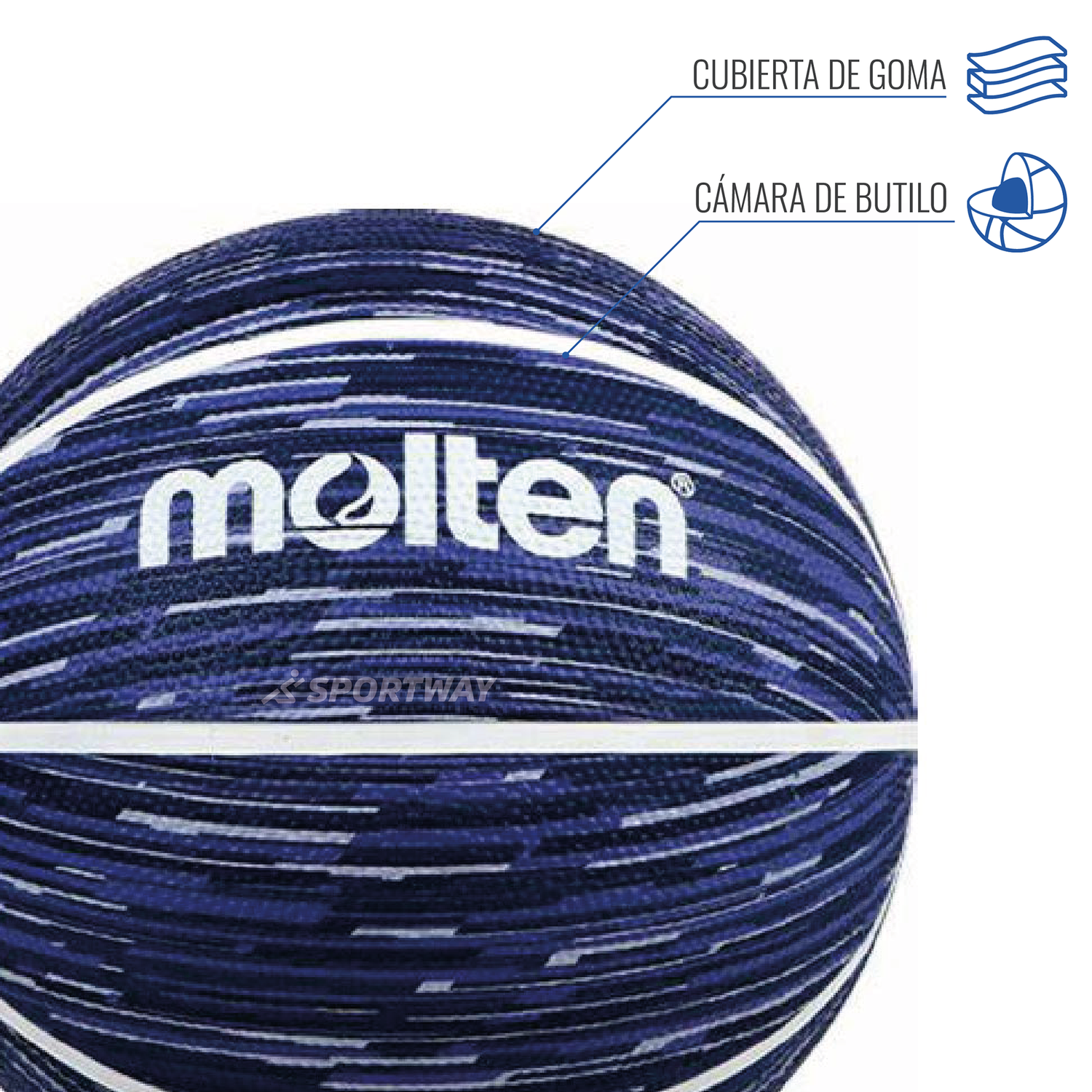 Balon Basquetbol Molten BF1600 Azulino/Blanco Talla 7-2
