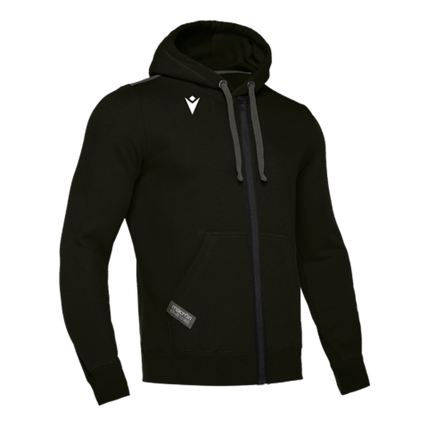 Polerón Macron Full Zipper Hero Negro-1