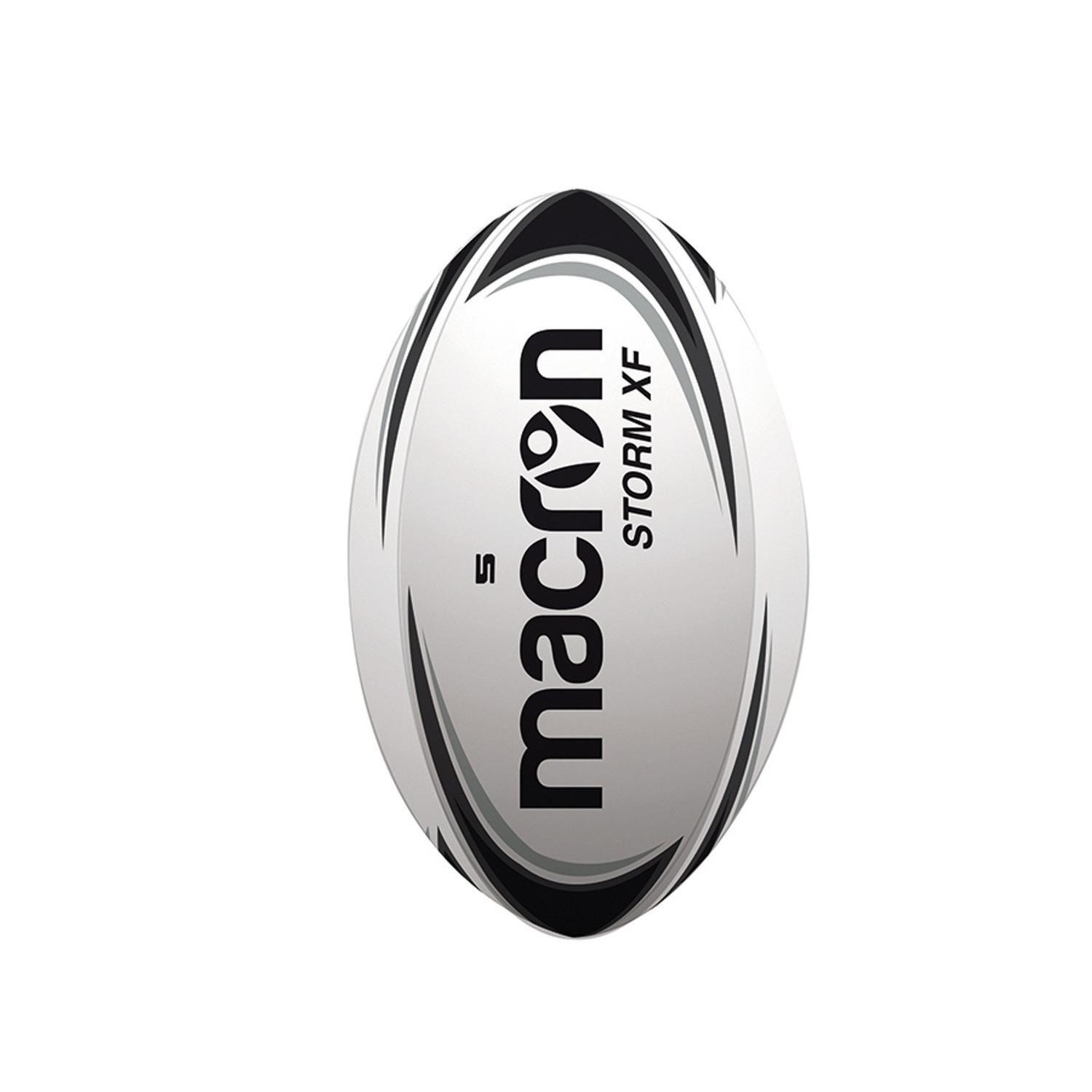 Balón de Rugby Macron Storm XF Entrenamiento Blanco-Negro T5-0