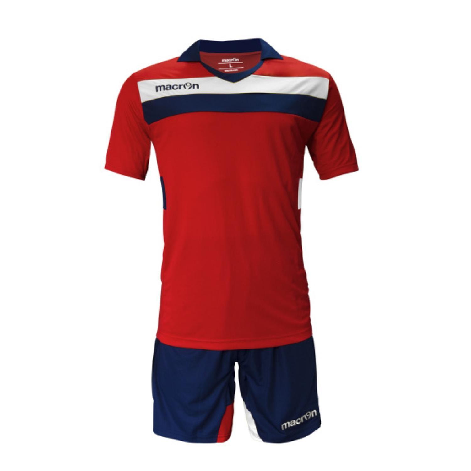 Uniforme Fútbol Génova Macron Rojo-Blanco-Azul Marino-0