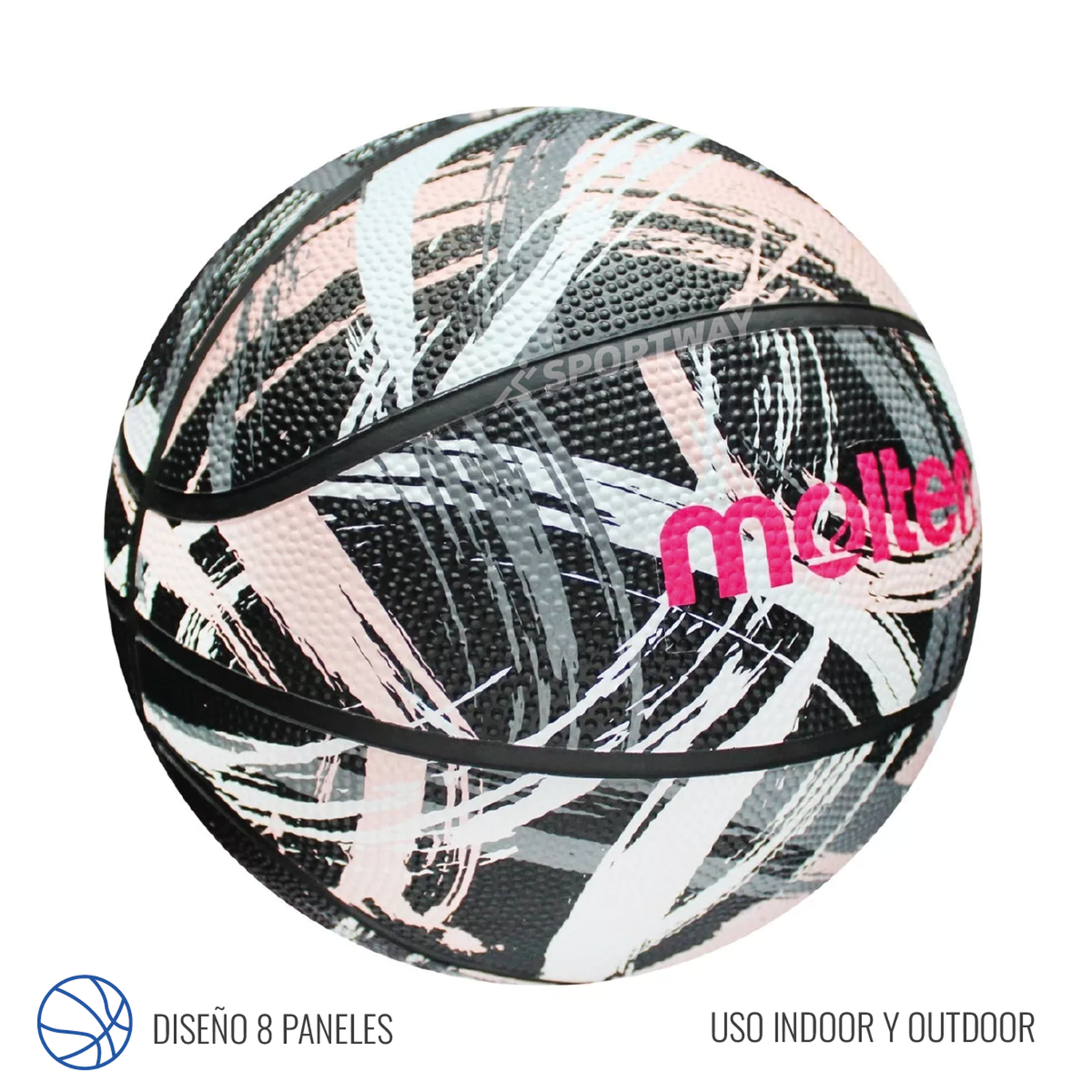 Balon Basquetbol Molten BF1601 Rosado/Negro Talla 7-2