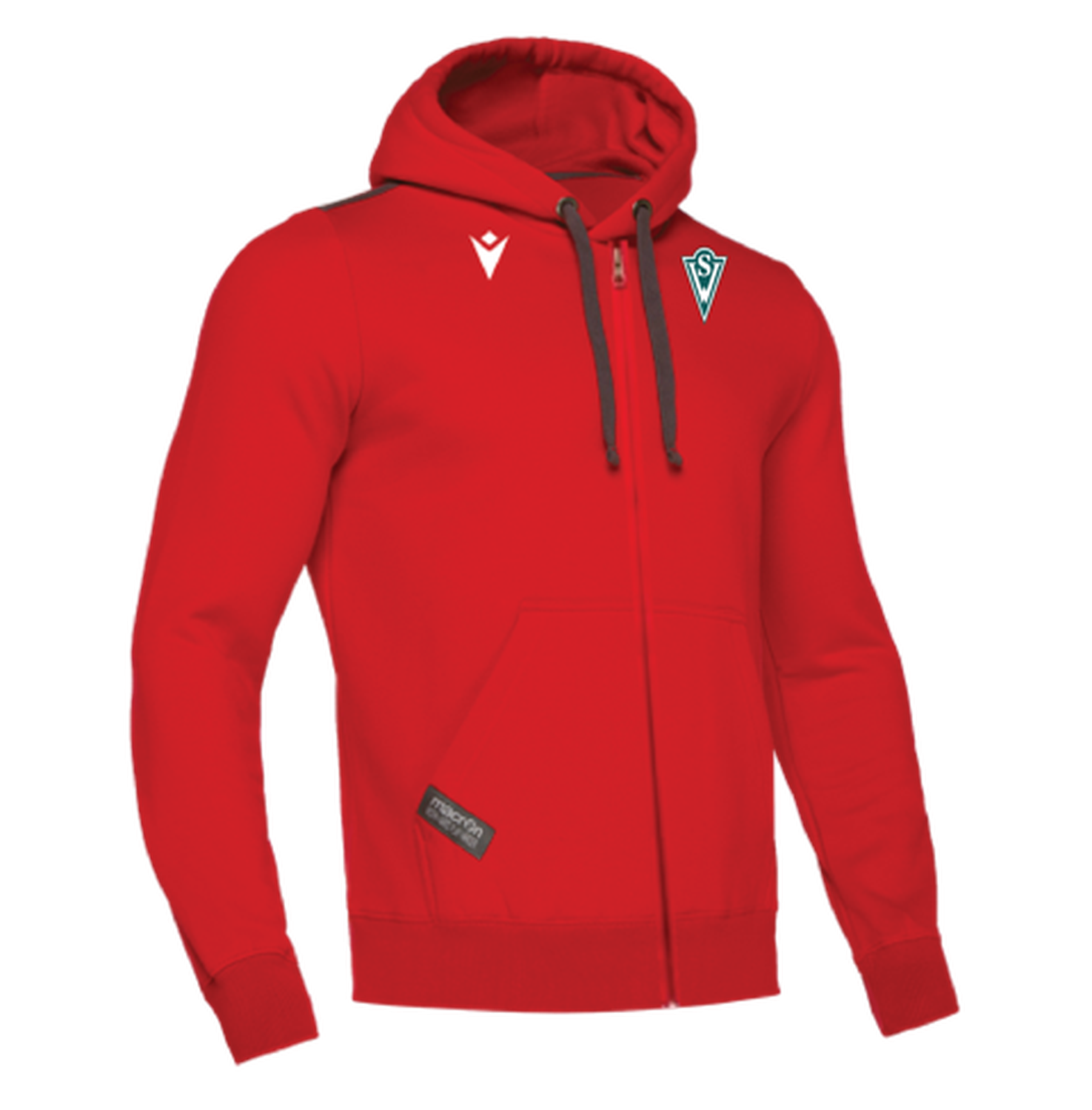 Polerón Macron Full Zipper Hero Santiago Wanderers Rojo-0