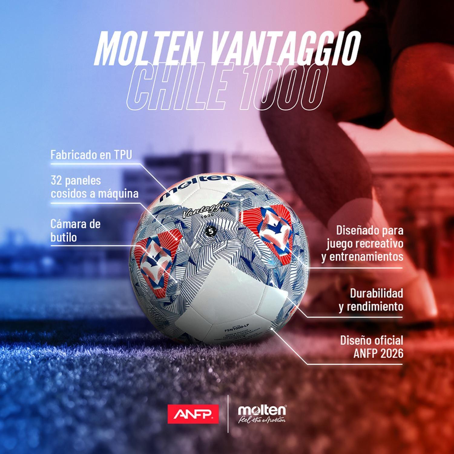 Balón de Fútbol Molten Vantaggio 1000 Chile (T.5)-3