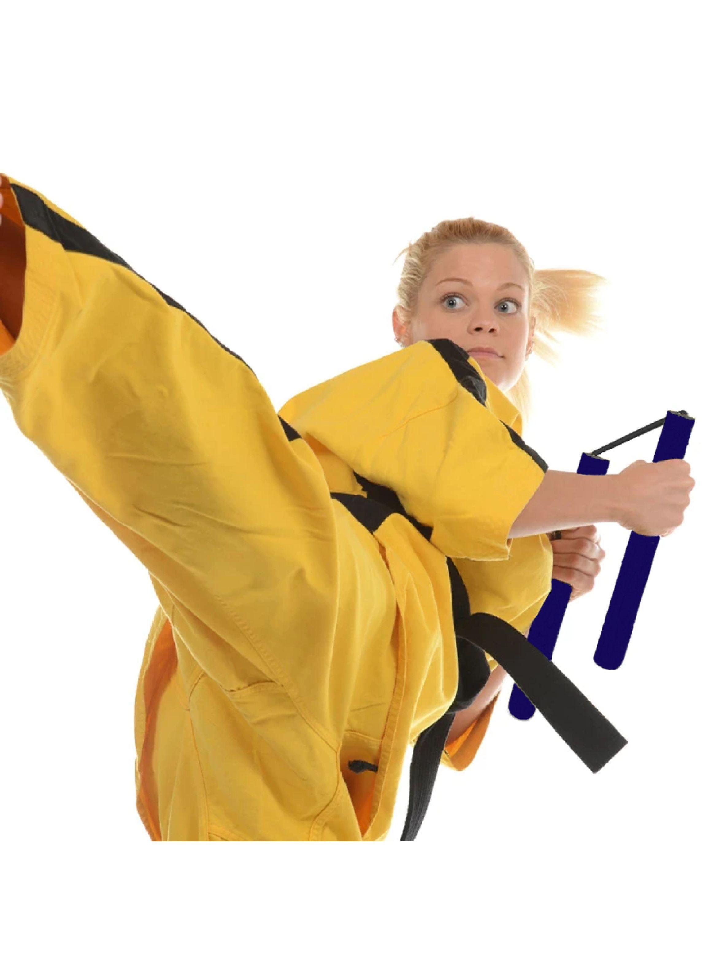 Nunchaku de Espuma Para Niños Entrenamiento Artes Marciales Color Azul-4