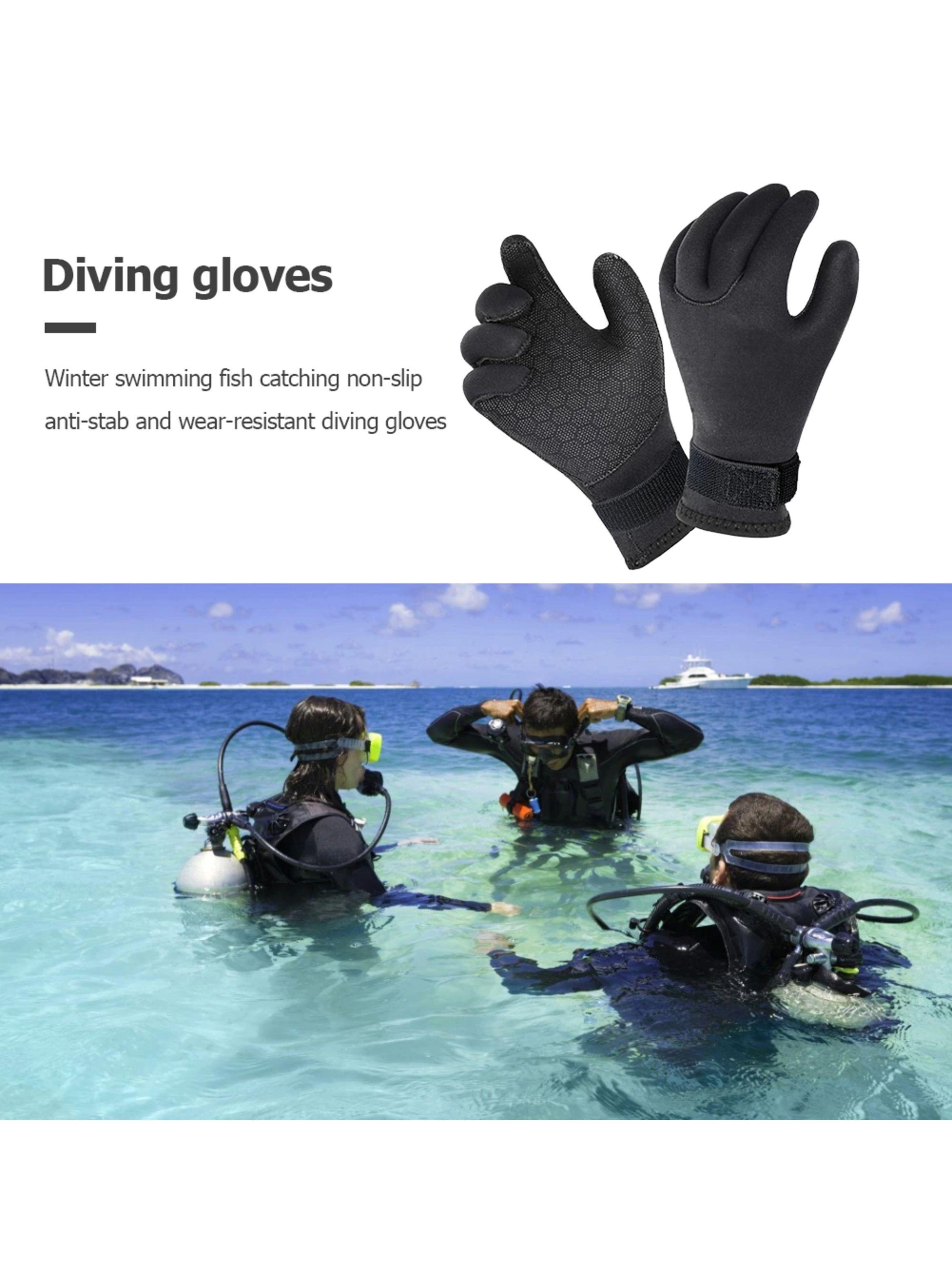 Guantes Neopreno 3mm Buceo Cálidos Ajustables Resistentes-3