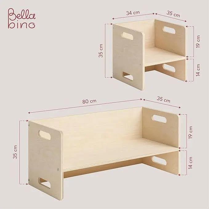 Escritorio con 2 sillas Montessori-3