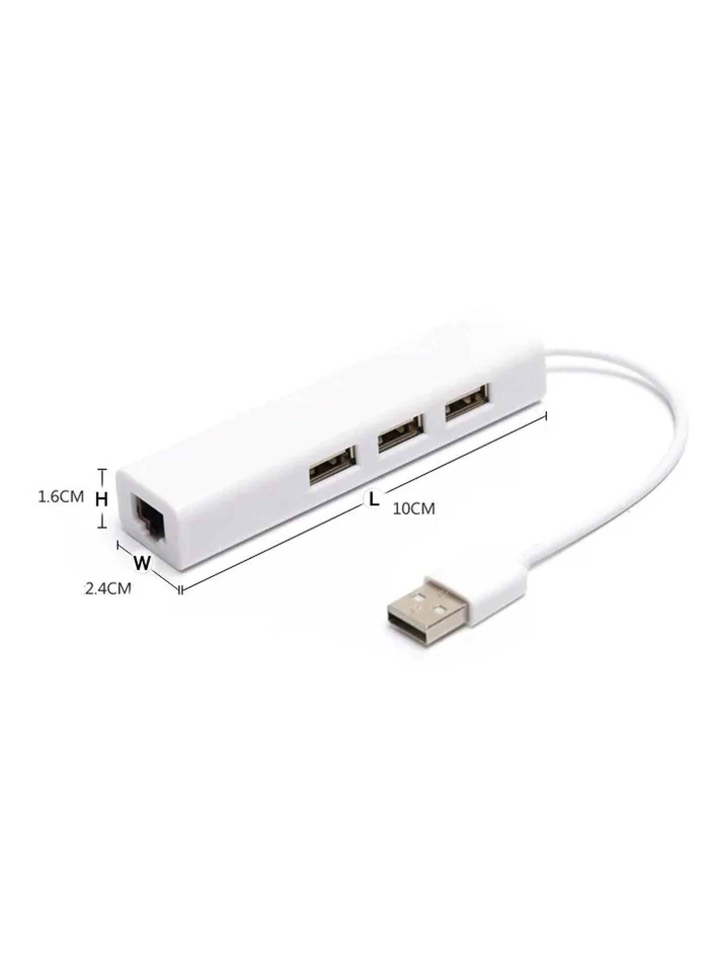 Adaptador USB a Ethernet con Hub 3 Puertos USB-2