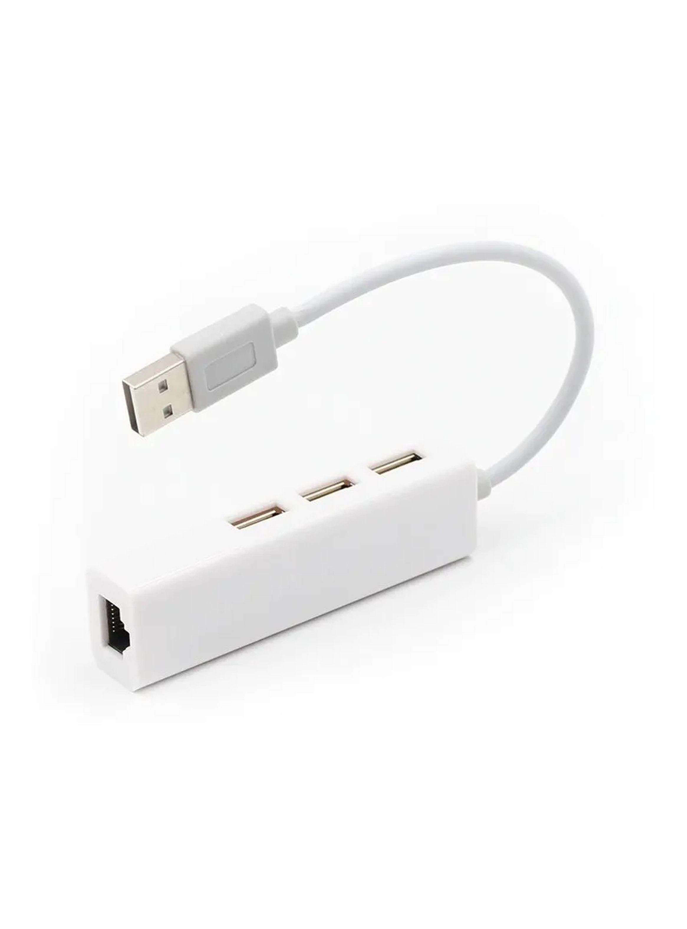 Adaptador USB a Ethernet con Hub 3 Puertos USB-3