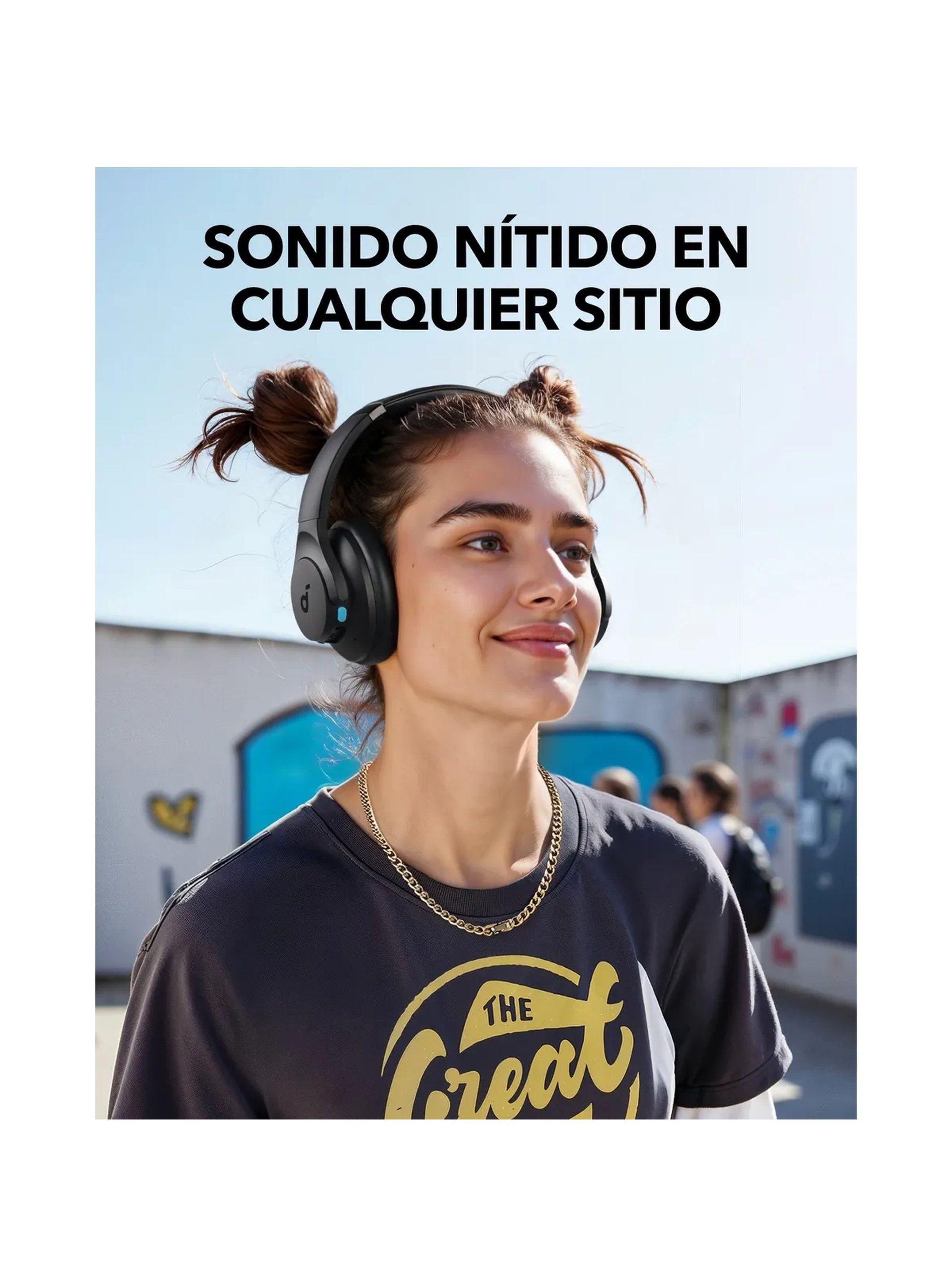 Audífonos Bluetooth Over-Ear Multipunto Sonido Nítido Negro-1