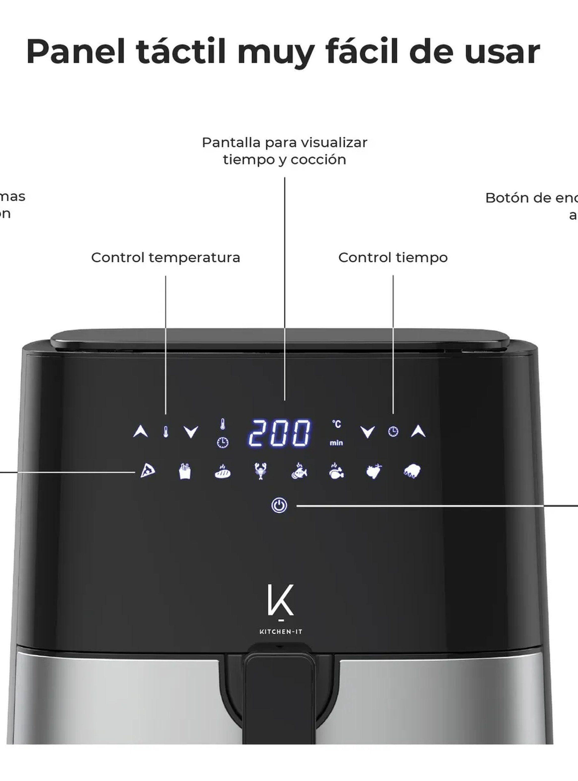 Freidora De Aire Digital 5L Pantalla Táctil Temperatura Ajustable-3