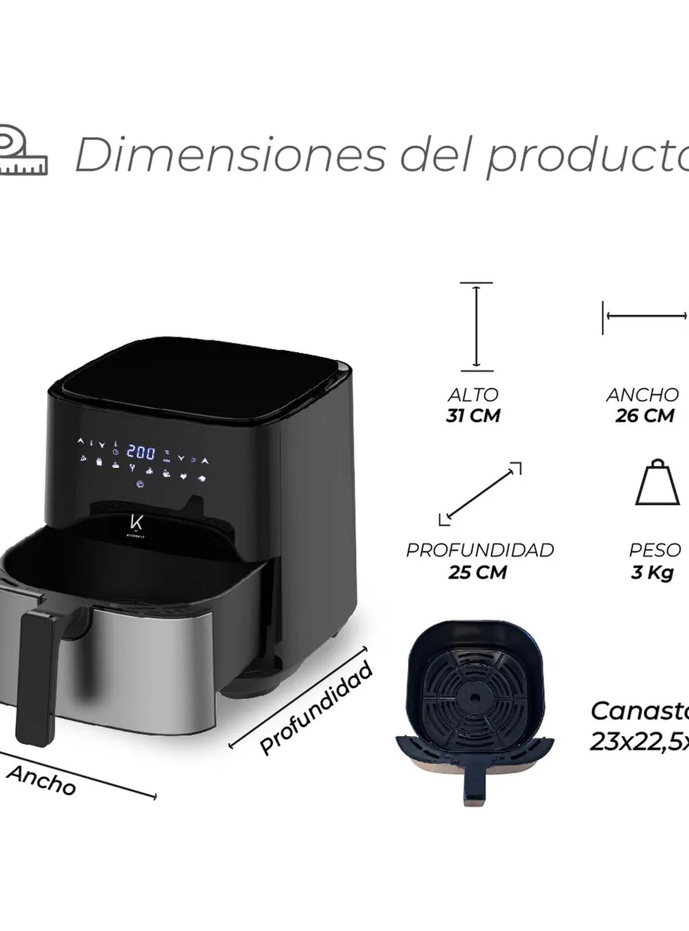 Freidora De Aire Digital 5L Pantalla Táctil Temperatura Ajustable-7
