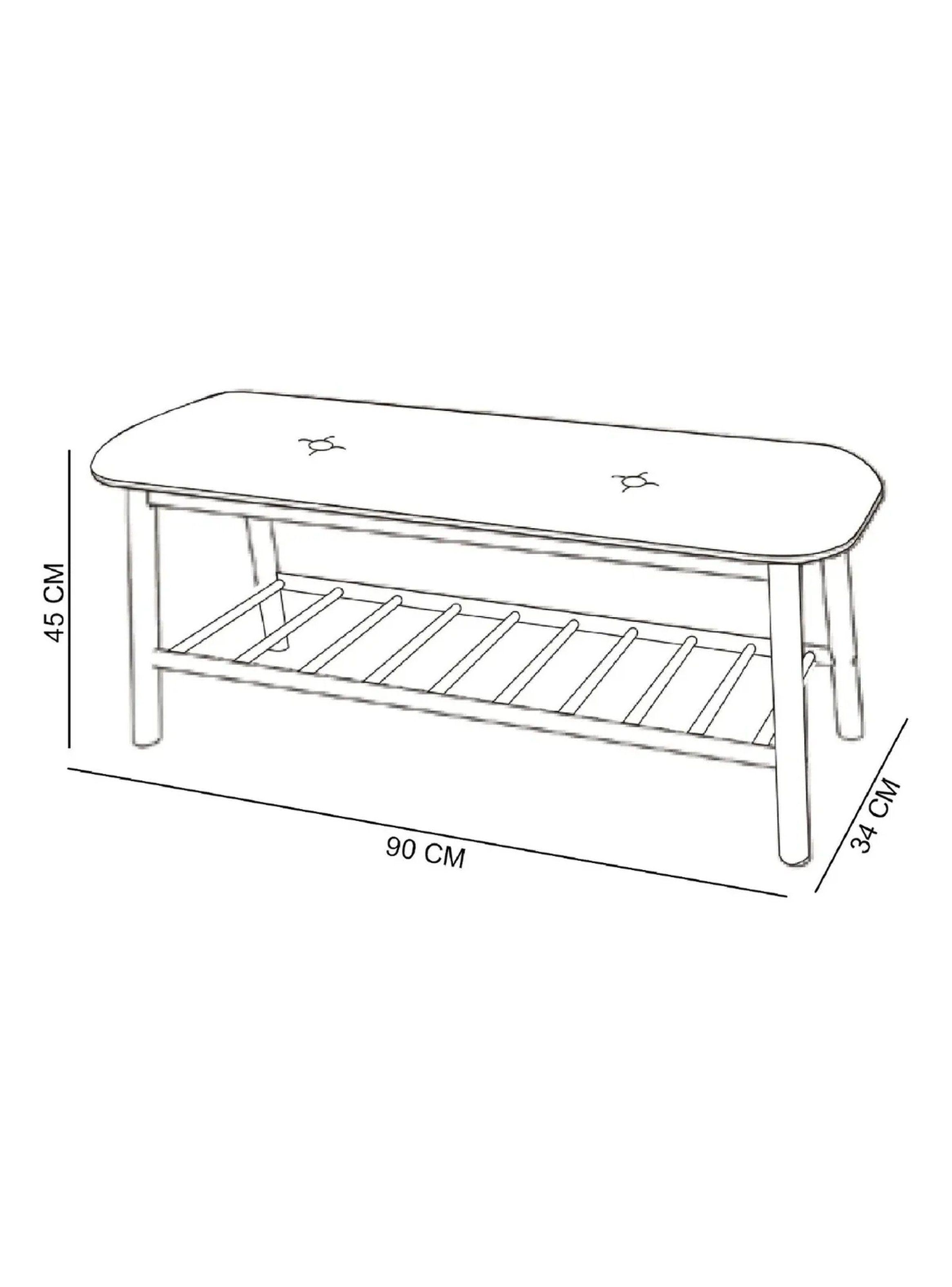 Banco Organizador Zapatero Madera Cojín 90x34x45 cm-2