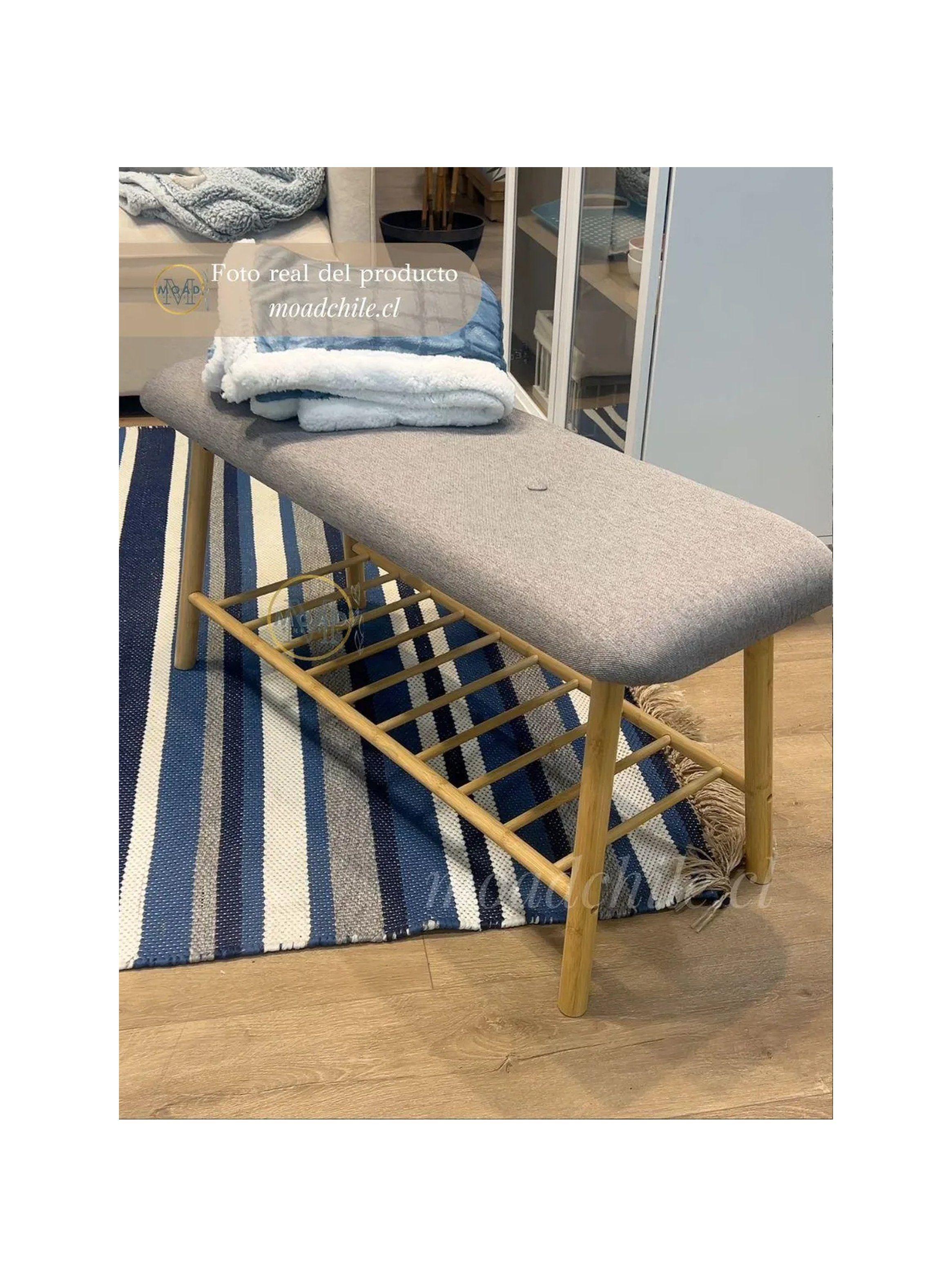 Banco Organizador Zapatero Madera Cojín 90x34x45 cm-4