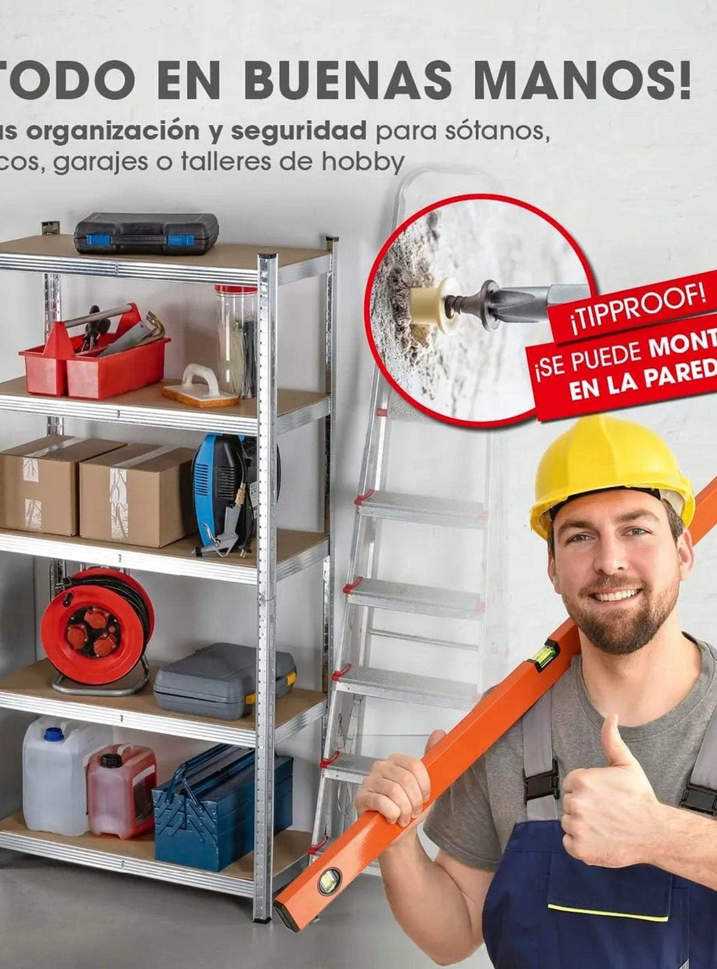 Estantería Metálica Multiusos 5 Niveles 180x90x40 cm Plata-6