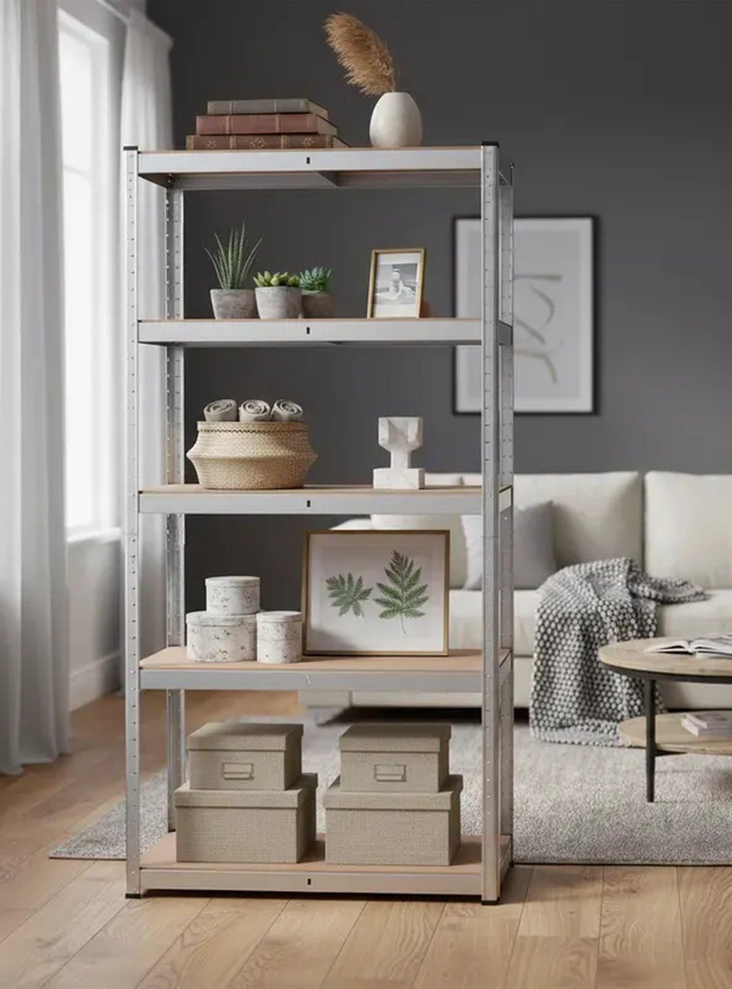 Estantería Metálica Multiusos 5 Niveles 180x90x40 cm Plata-8