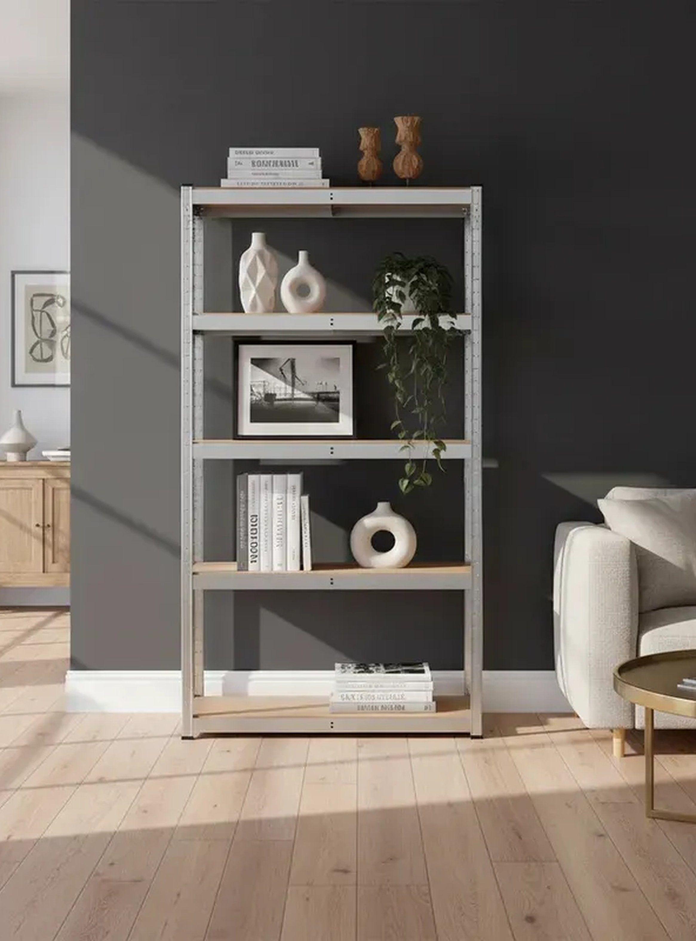 Estantería Metálica Multiusos 5 Niveles 180x90x40 cm Plata-9