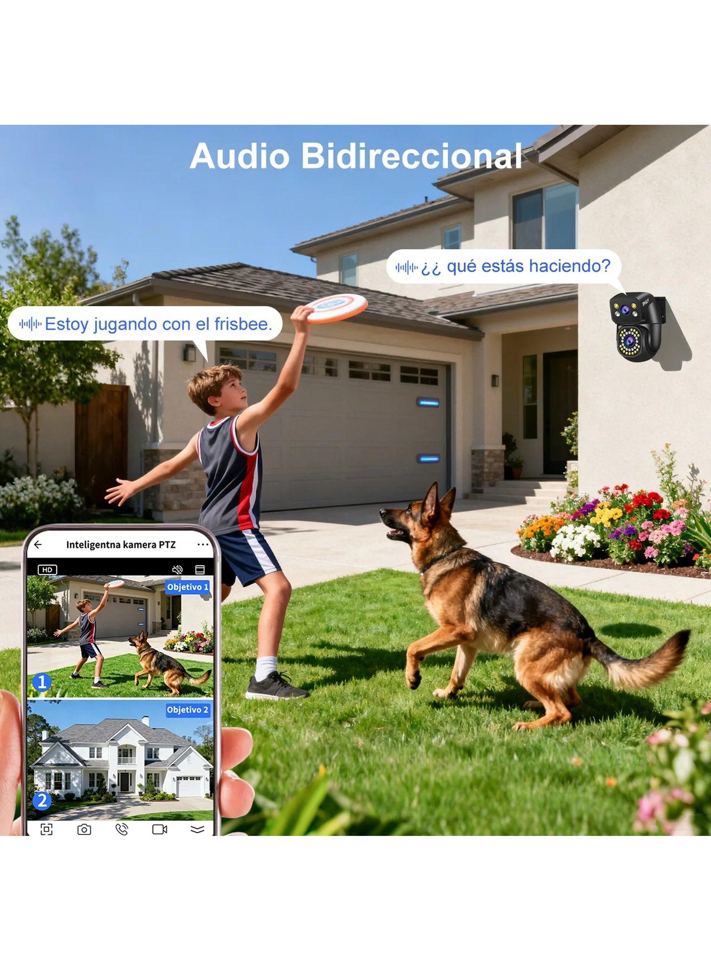 Cámara de Seguridad PTZ 8MP Exterior Visión Nocturna Audio Bidireccional-2