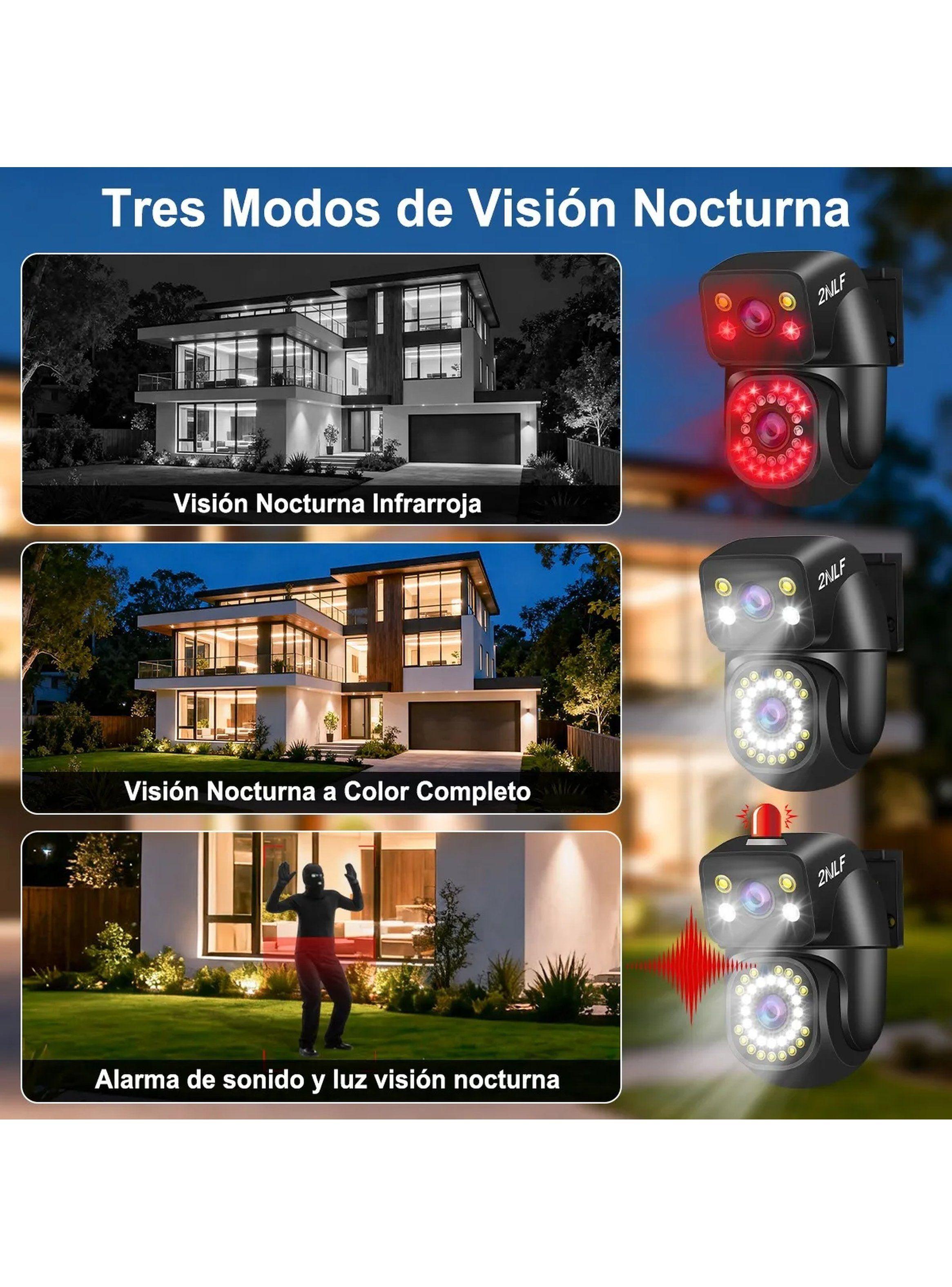 Cámara de Seguridad PTZ 8MP Exterior Visión Nocturna Audio Bidireccional-4