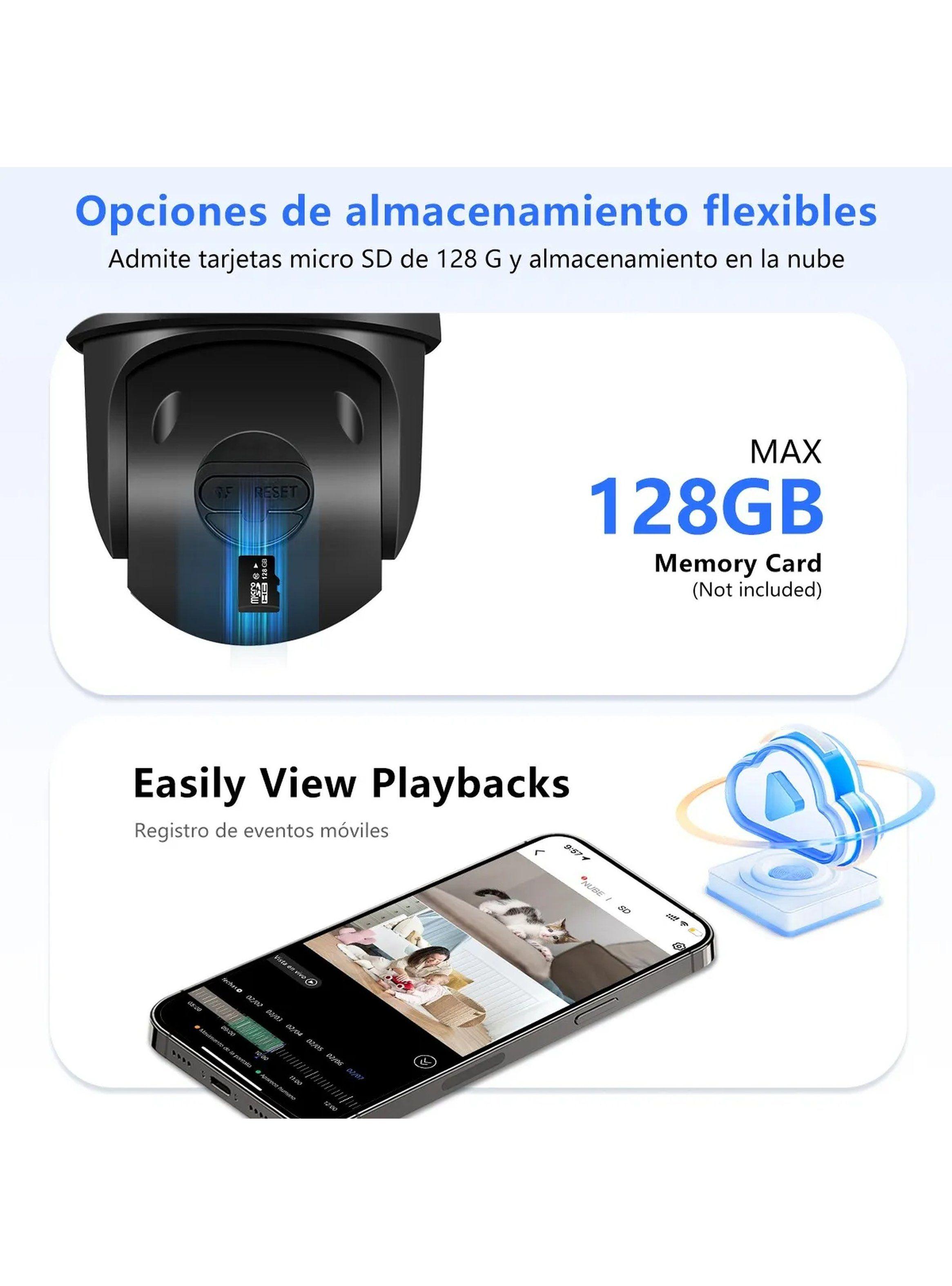 Cámara de Seguridad PTZ 8MP Exterior Visión Nocturna Audio Bidireccional-7