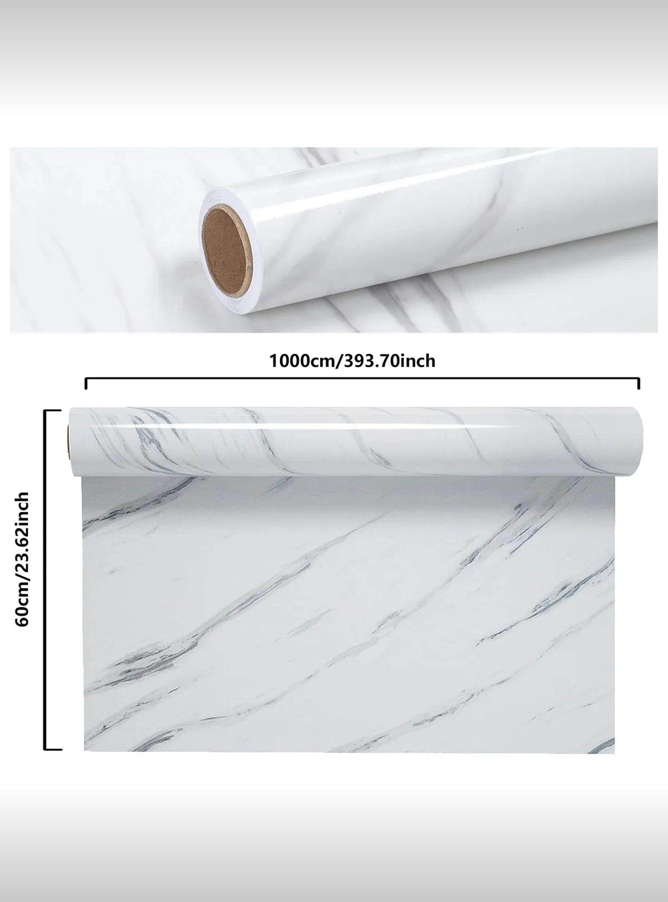 Papel Adhesivo Decorativo Mármol Blanco 1000x60cm Impermeable-2