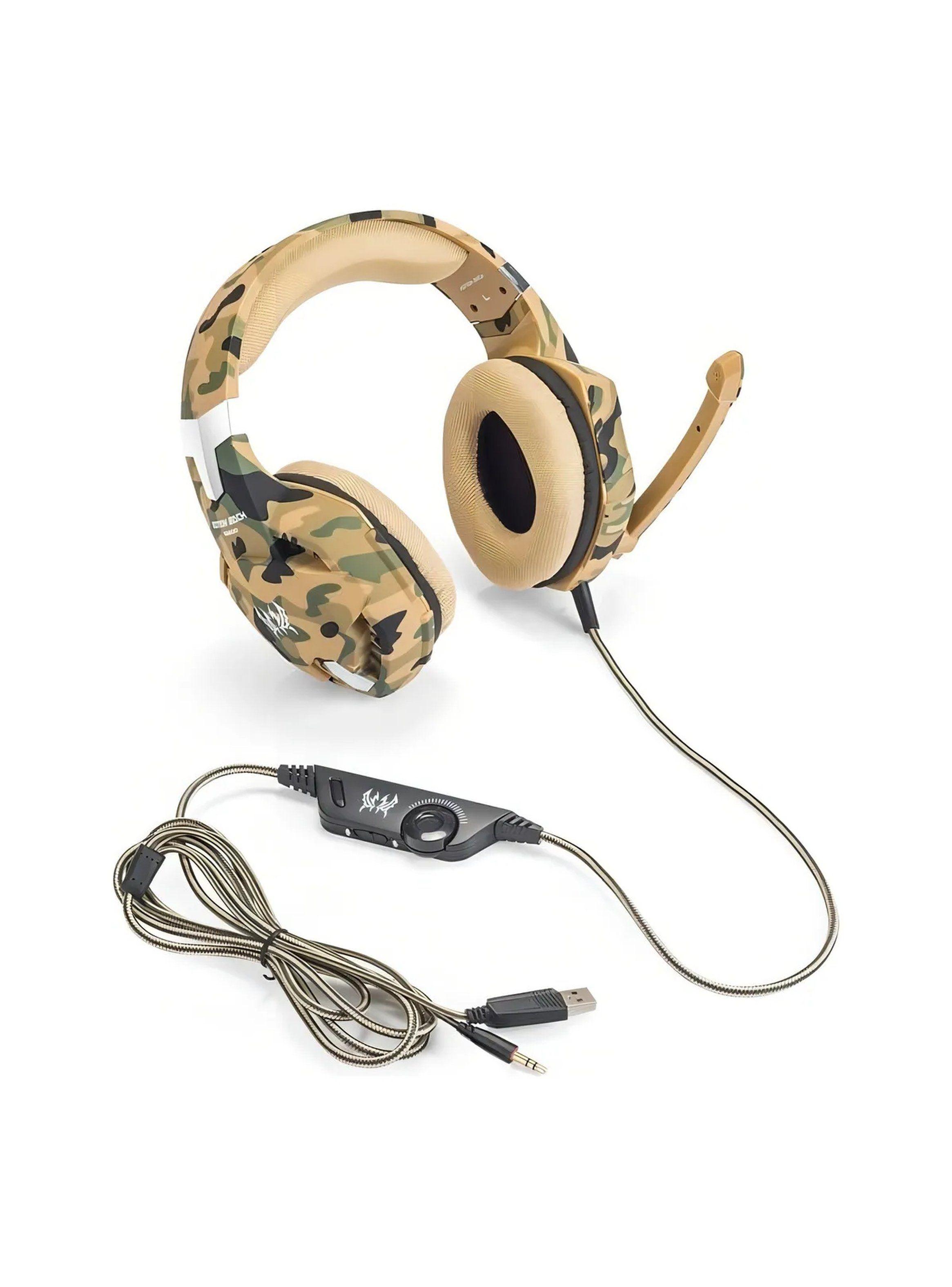 Auriculares Gaming con Micrófono Luz LED Camo Ajustable-7
