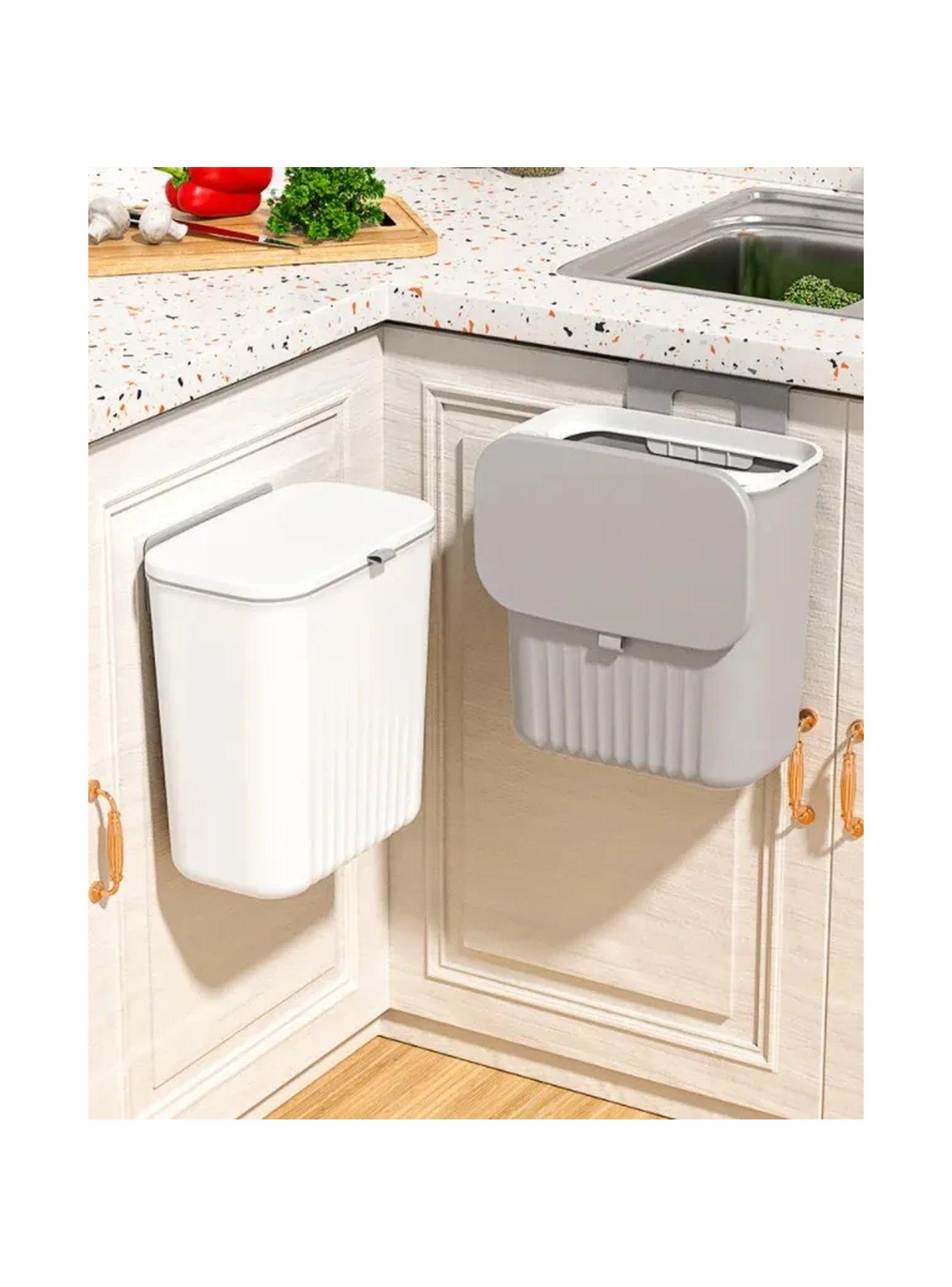 Contenedor de Basura para Cocina Montaje en Pared Plástico 10L-4