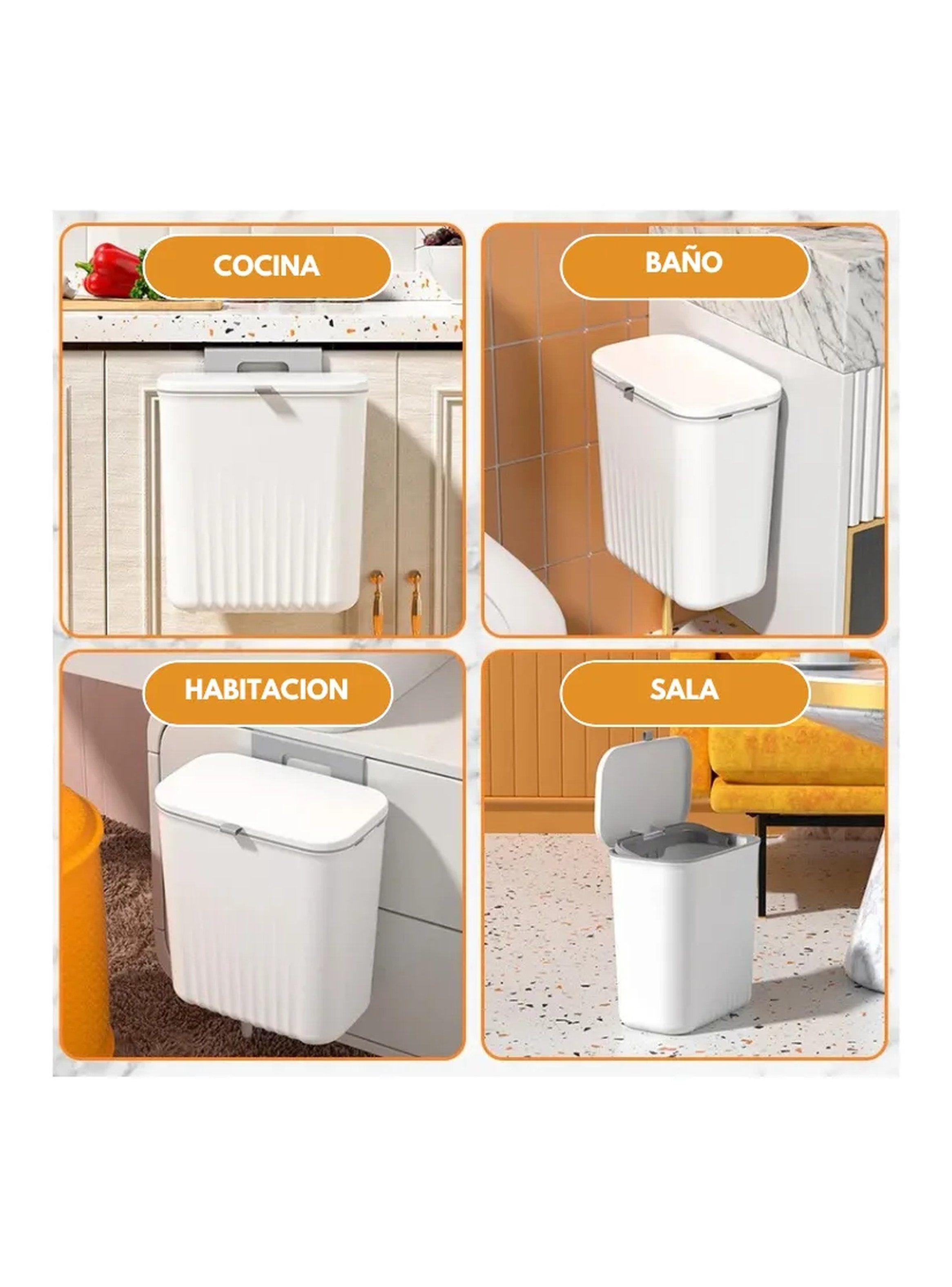 Contenedor de Basura para Cocina Montaje en Pared Plástico 10L-5