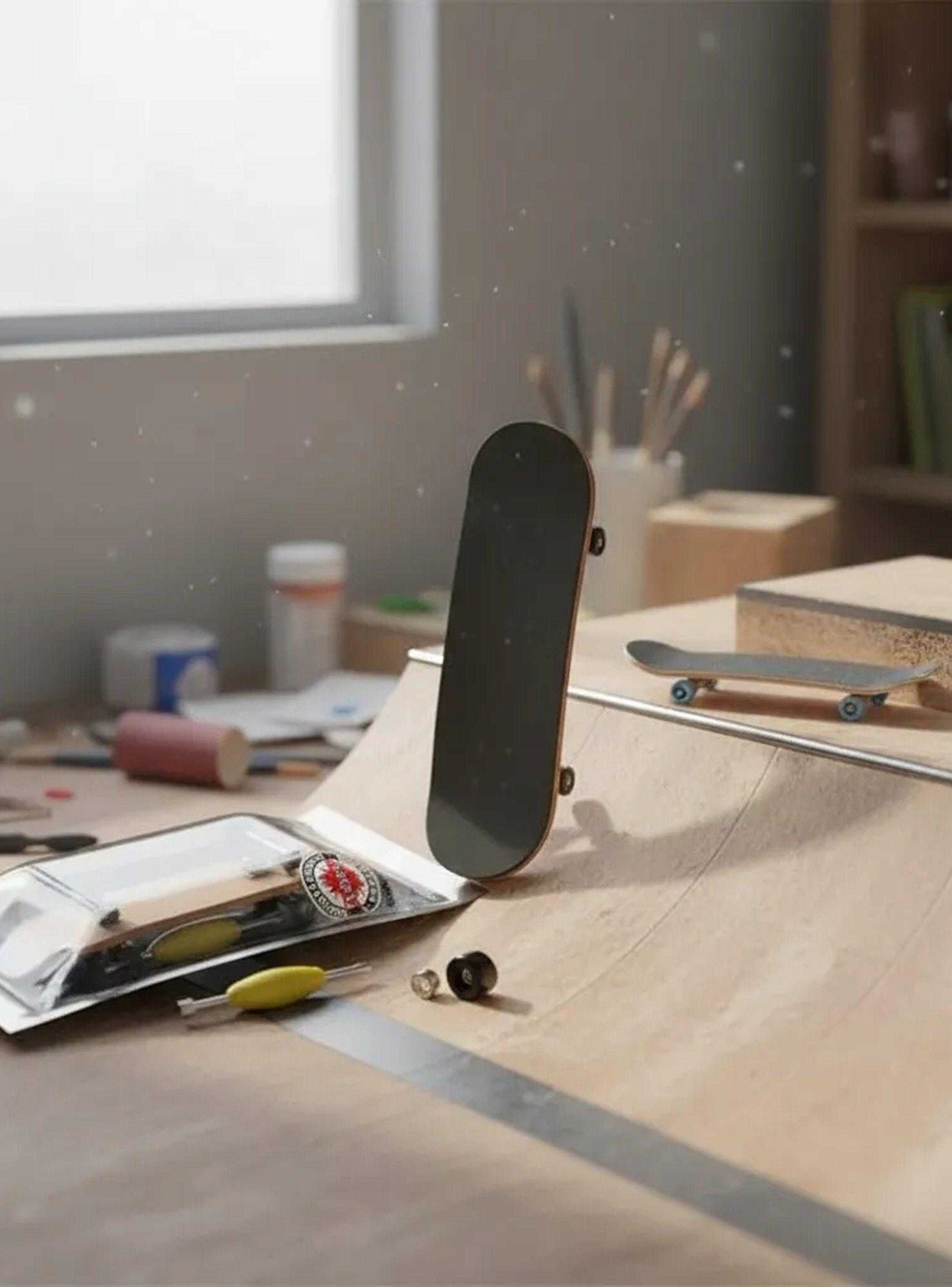 Finger Skateboard Miniatura Madera Ruedas Reemplazables-2