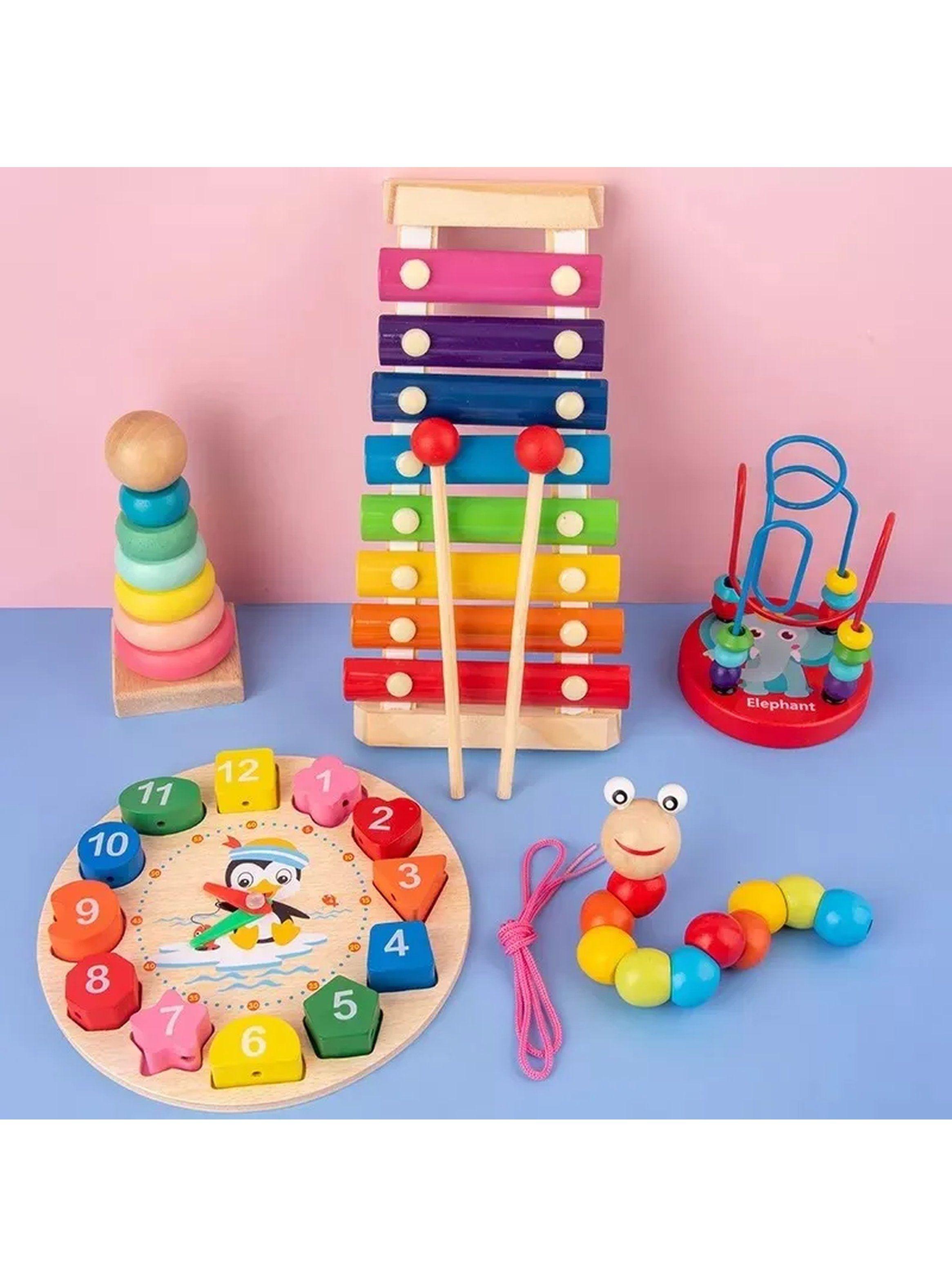 Set de Juguetes de Madera Educativos Infantiles Multicolor-2