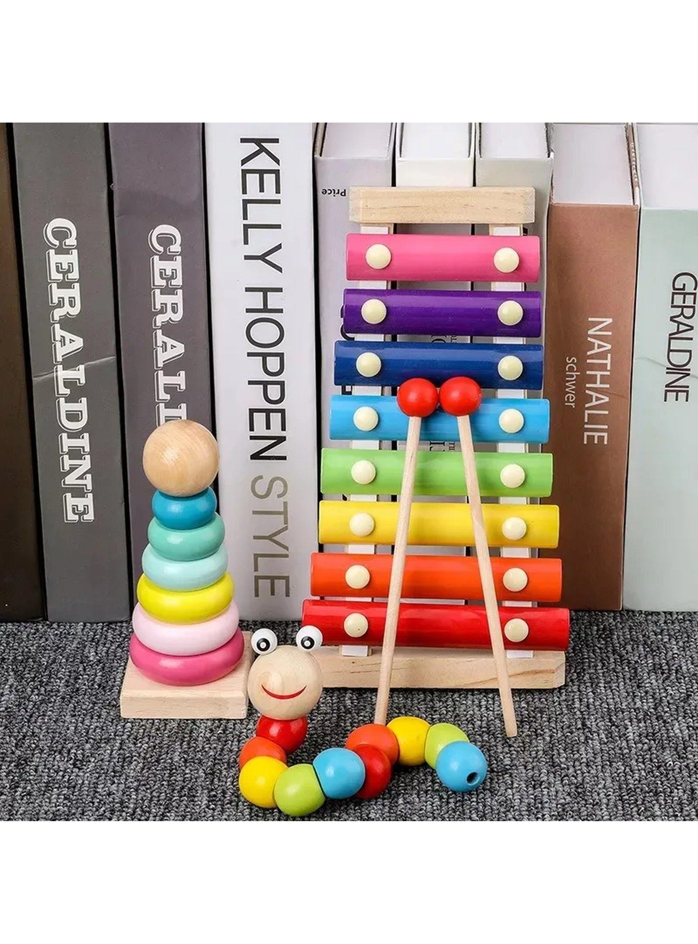 Set de Juguetes de Madera Educativos Infantiles Multicolor-8