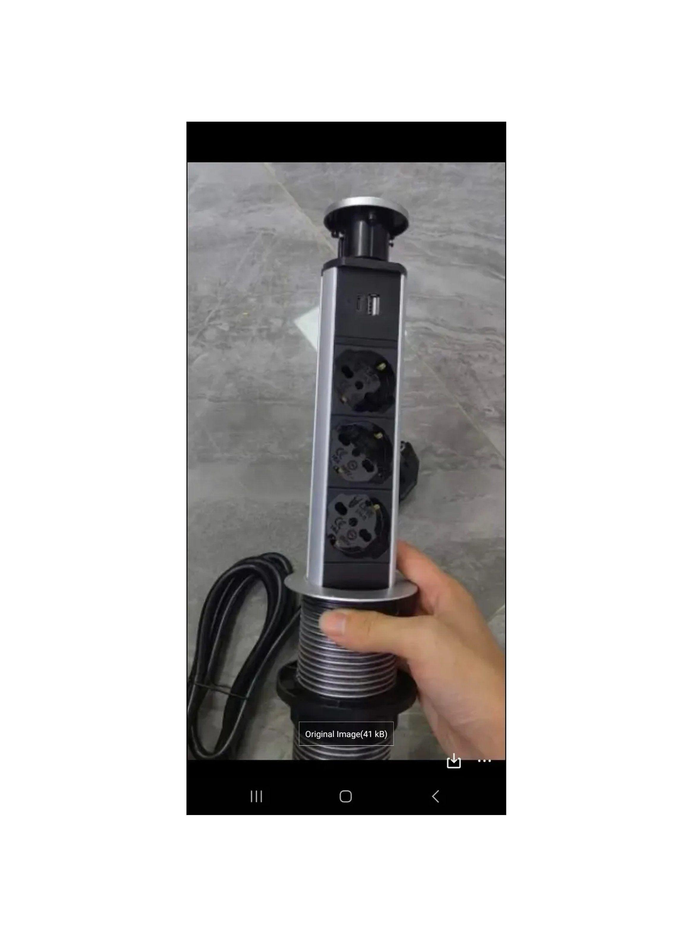 Módulo Enchufe Retráctil USB 220V Negro-4