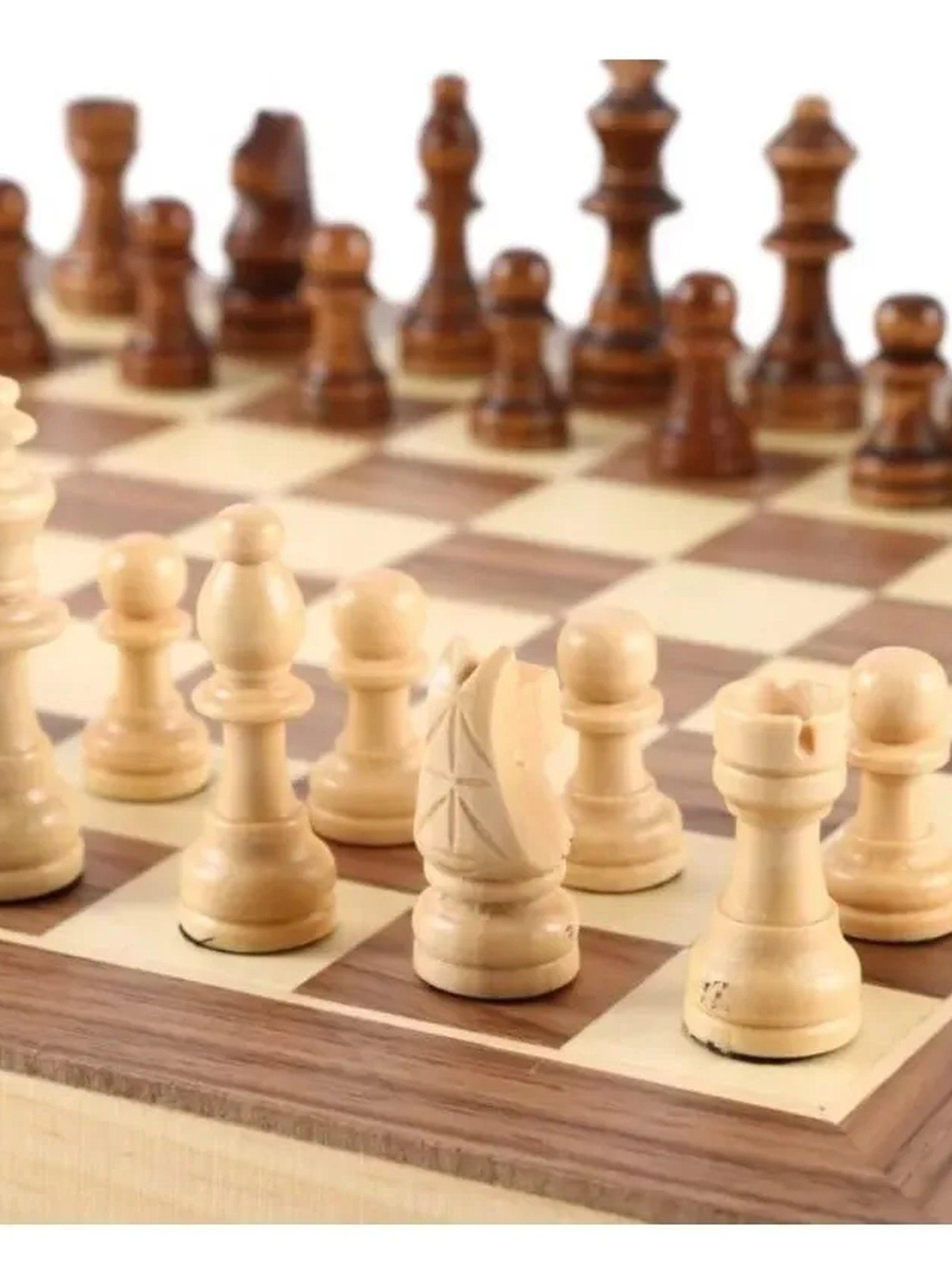 Juego De Ajedrez Plegable De Madera 32 Piezas-2
