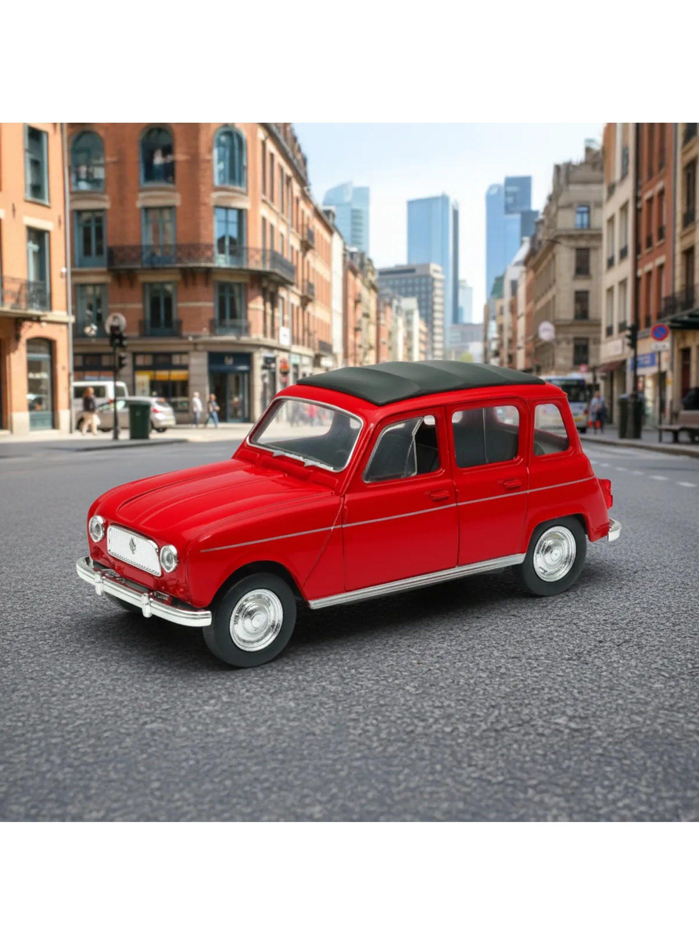 Auto a Escala Modelo Clásico Puertas Abiertas 12 cm Rojo-3