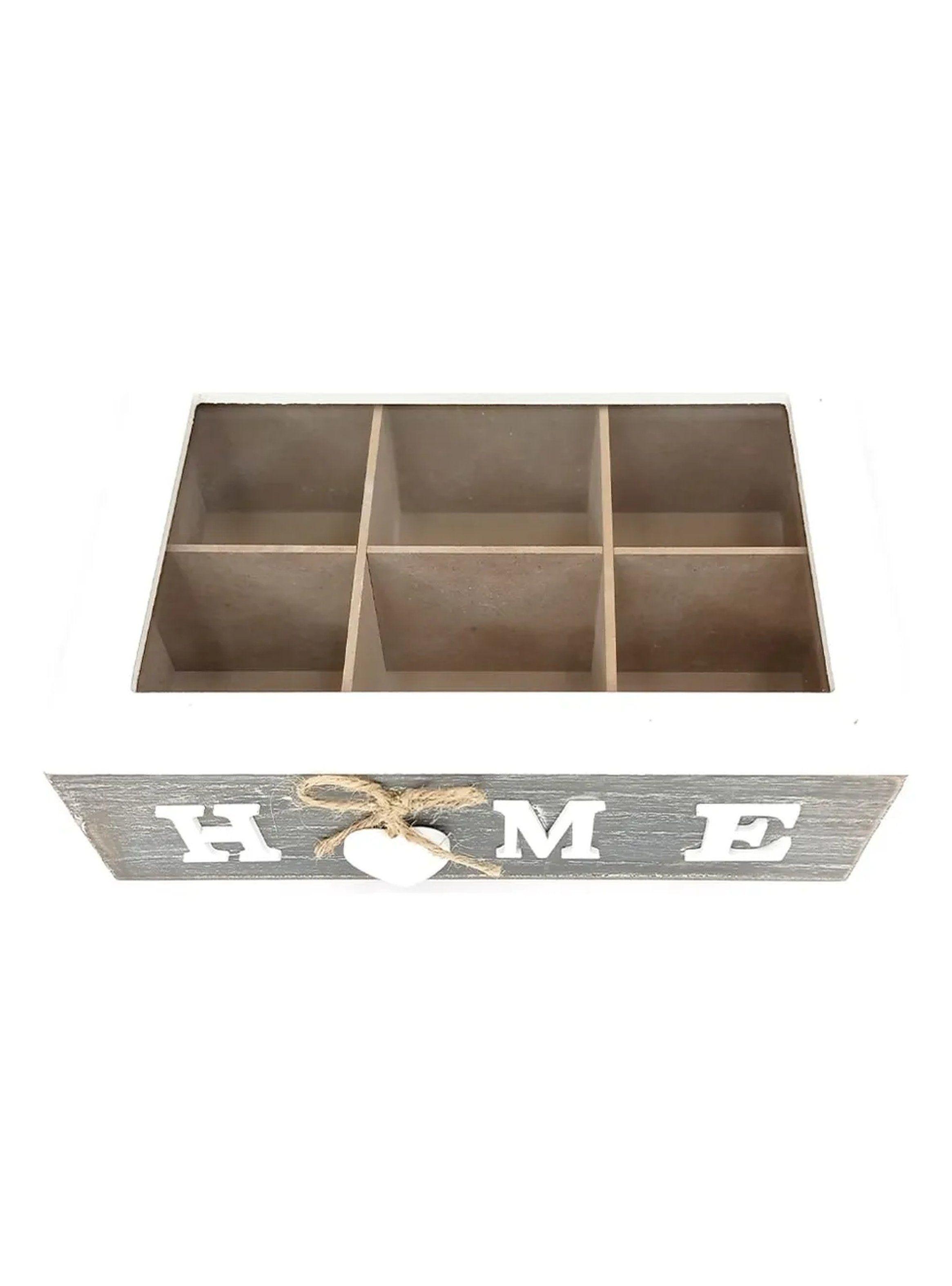 Caja Organizadora de Té Madera con Divisiones Decorativa-0