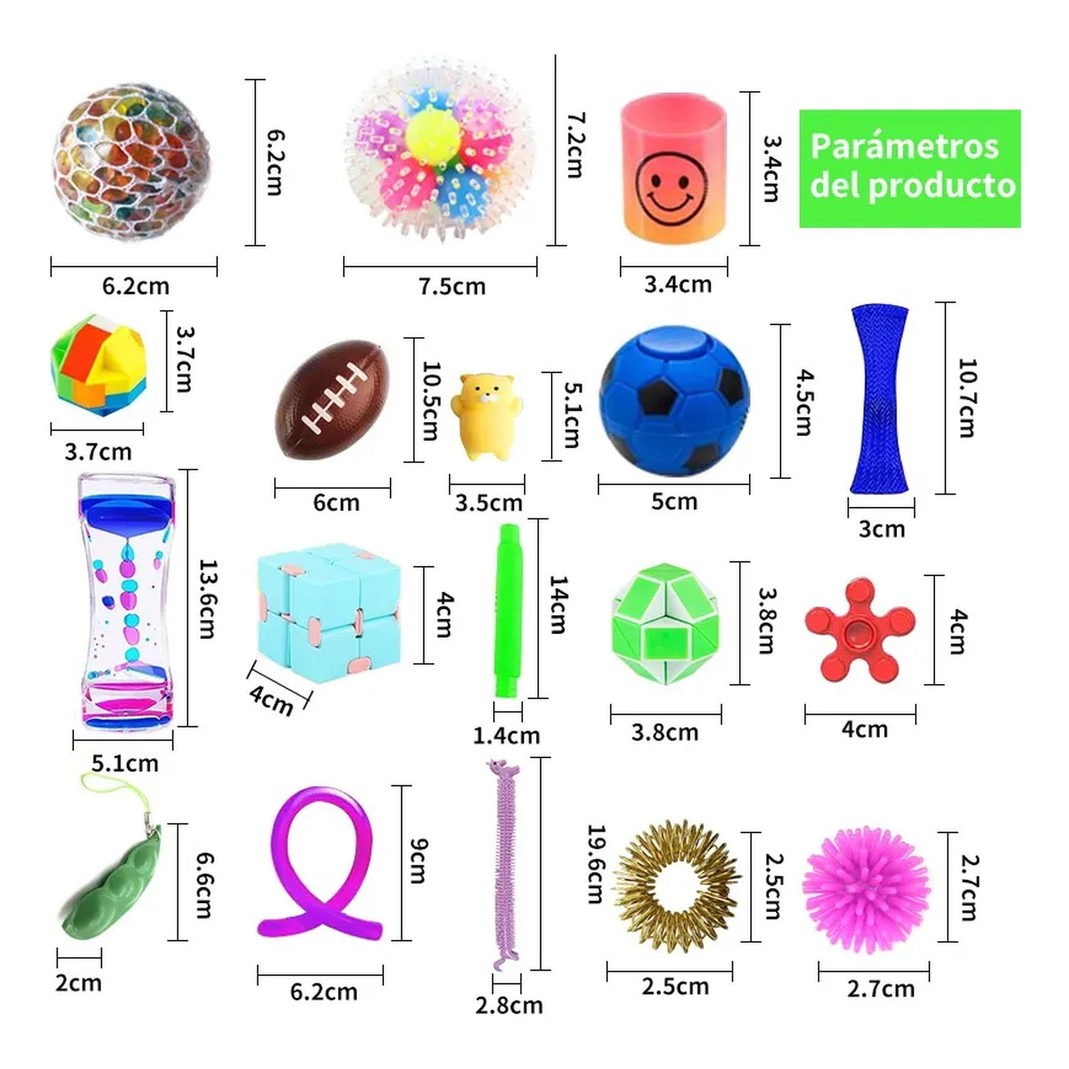Juguetes Antiestrés 55 Piezas Niños Fidget Sensorial Multicolor-2