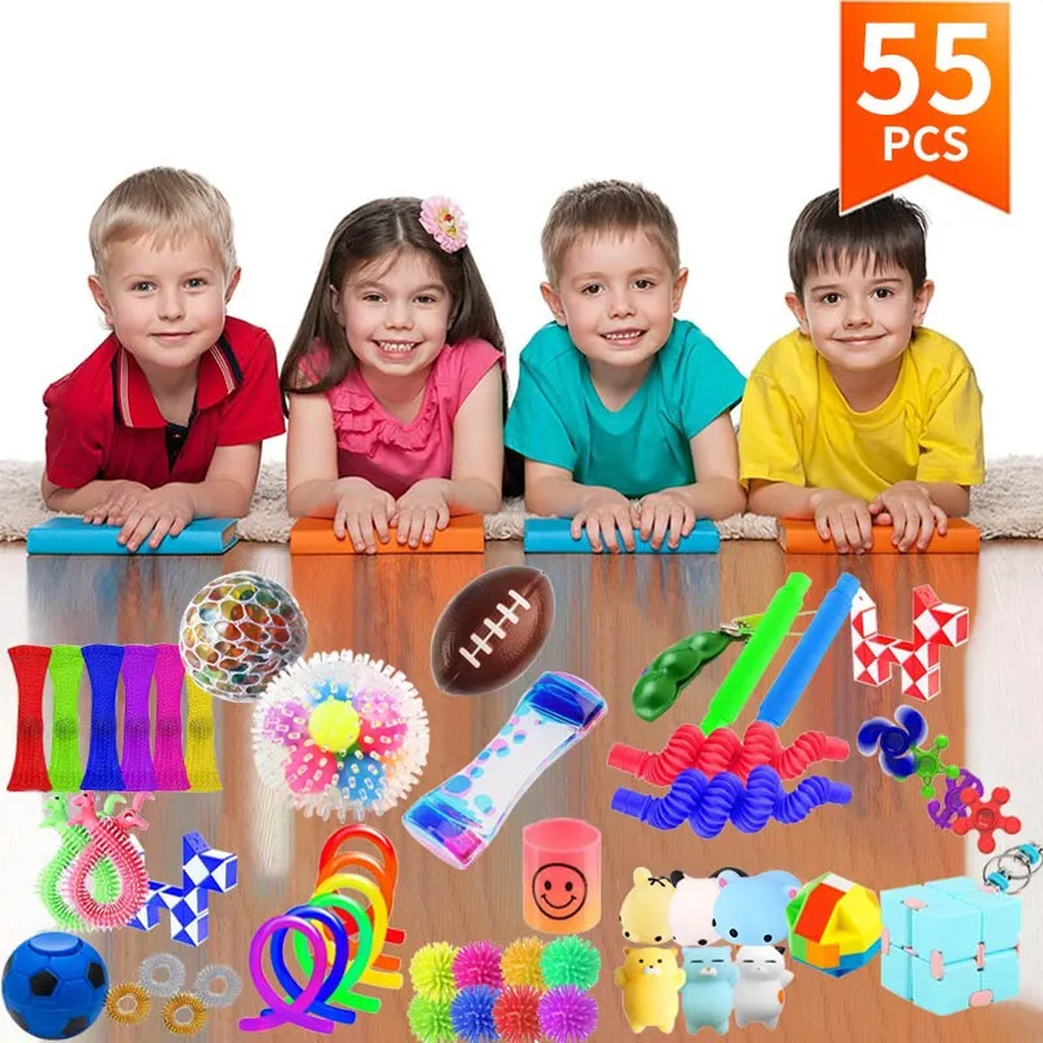 Juguetes Antiestrés 55 Piezas Niños Fidget Sensorial Multicolor-8