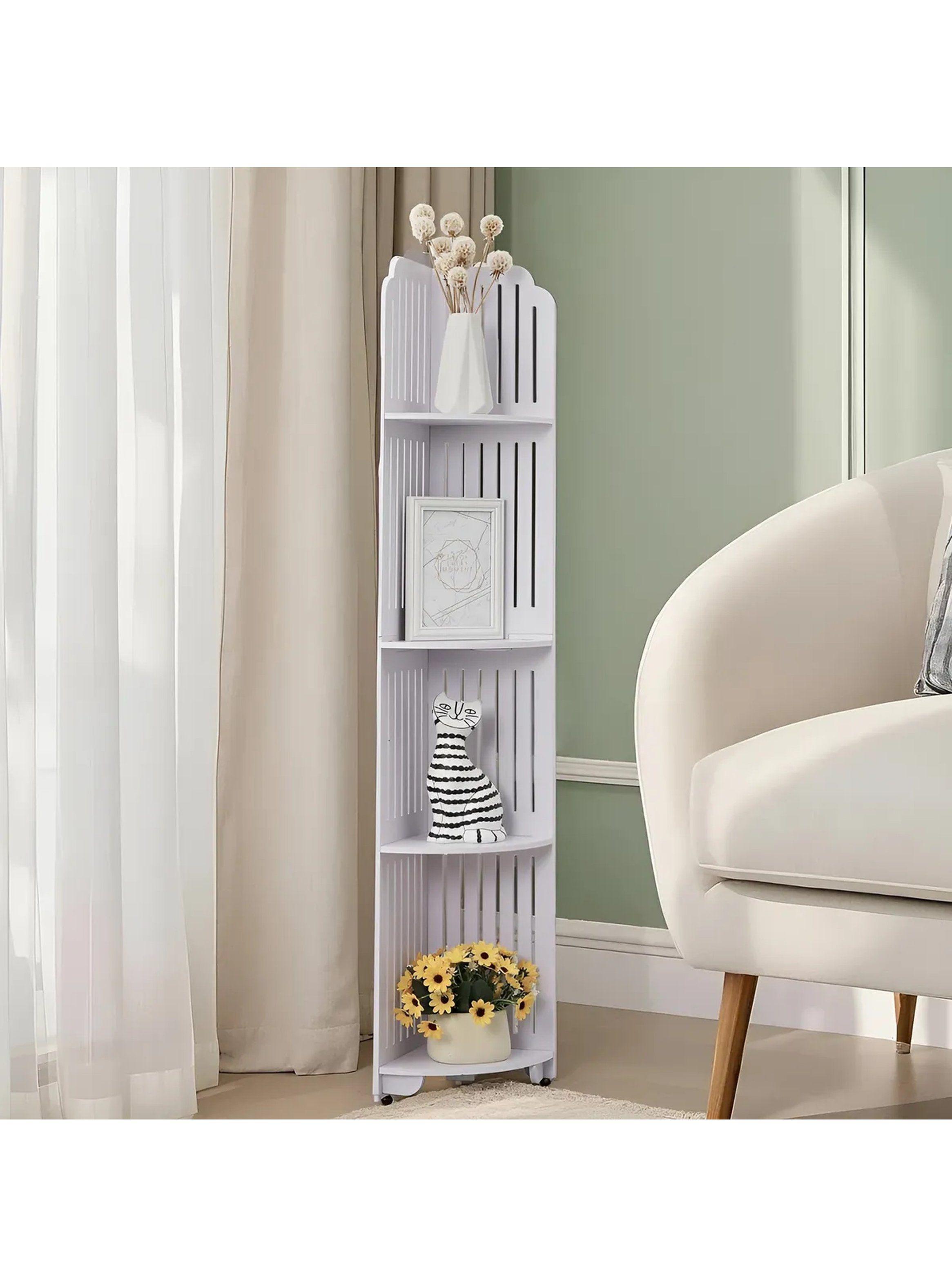 Estantería de Almacenamiento Vertical Plástica Multiusos Blanca-0