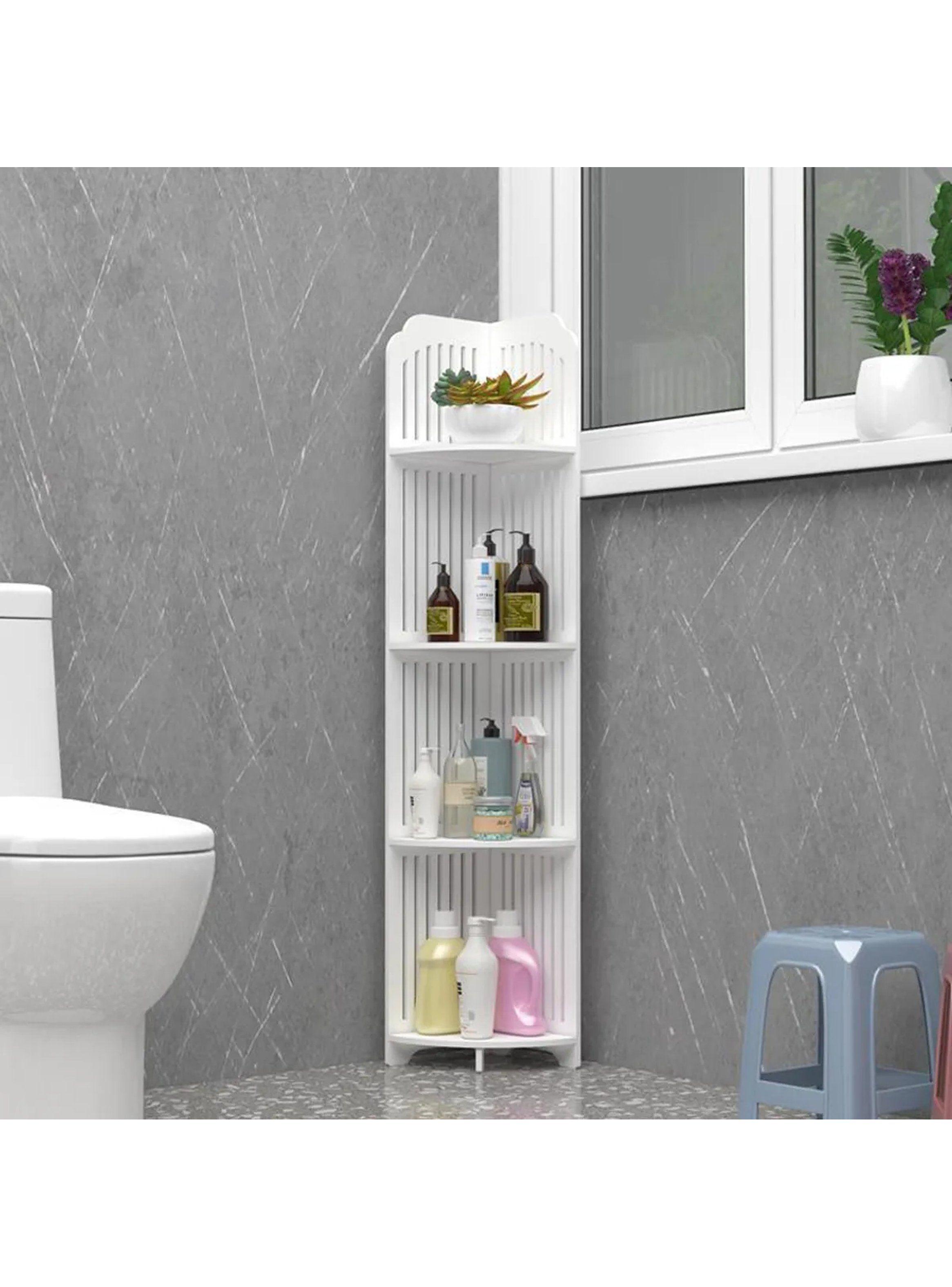 Estantería de Almacenamiento Vertical Plástica Multiusos Blanca-1