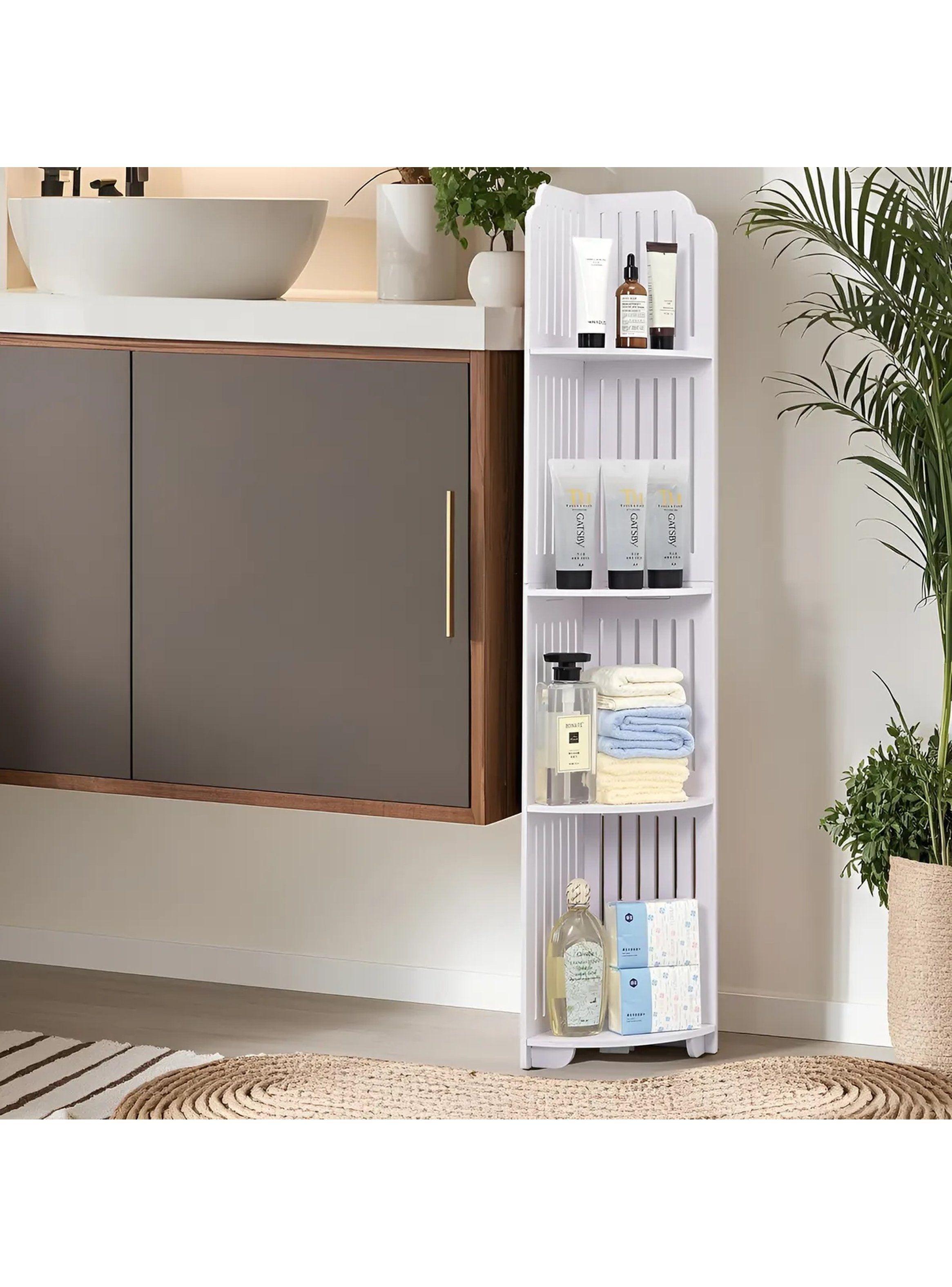 Estantería de Almacenamiento Vertical Plástica Multiusos Blanca-2