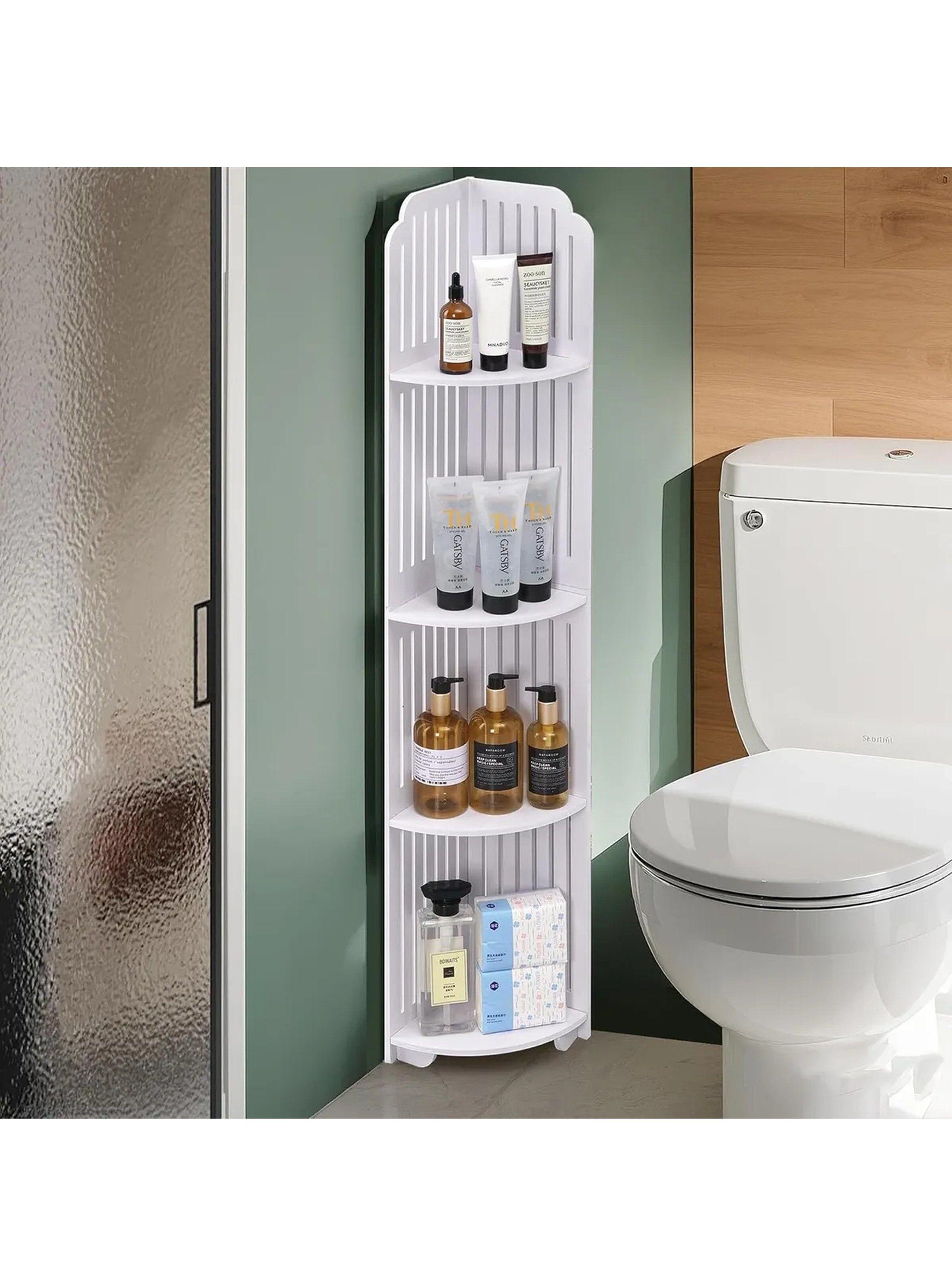 Estantería de Almacenamiento Vertical Plástica Multiusos Blanca-5