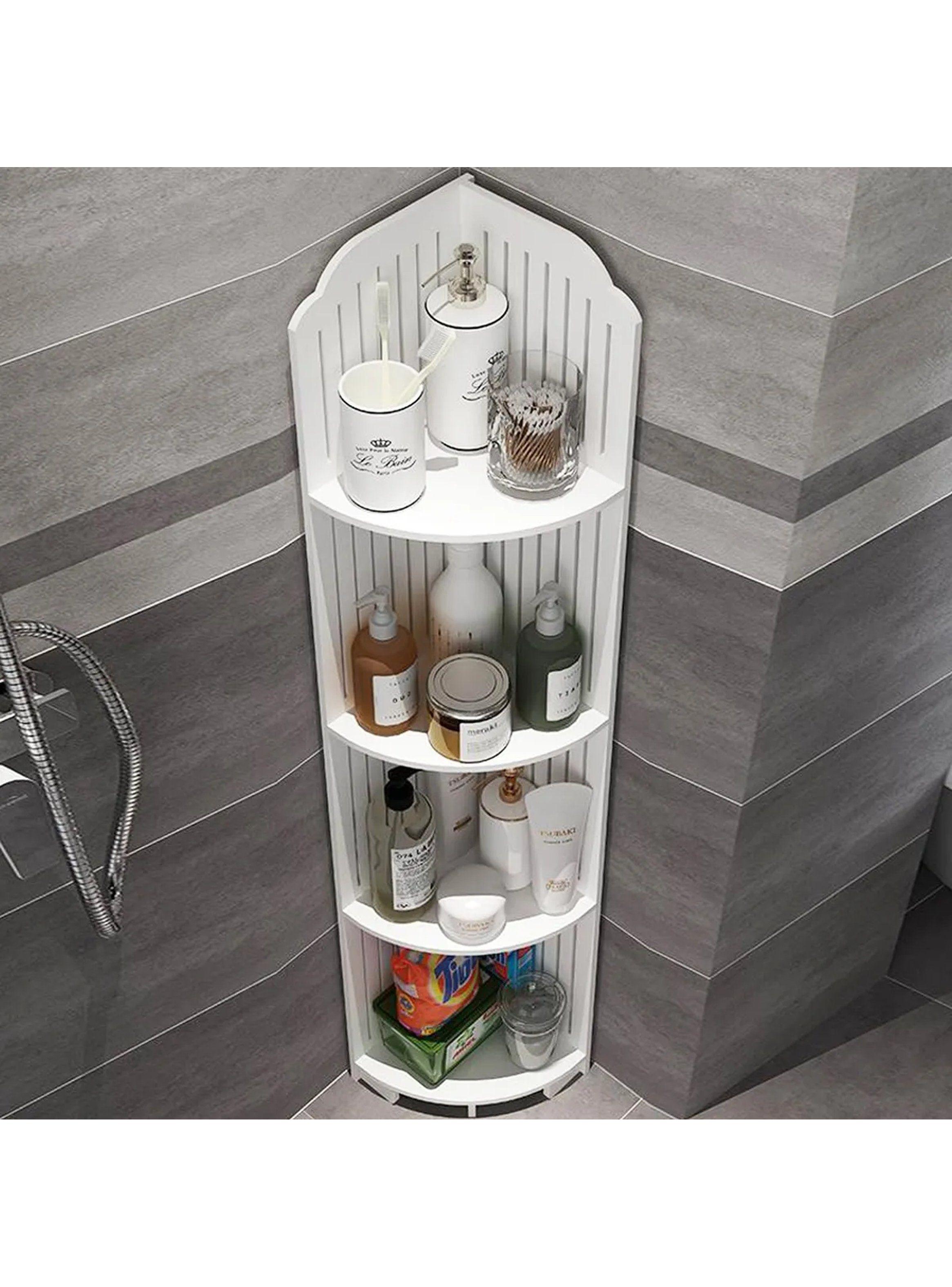 Estantería de Almacenamiento Vertical Plástica Multiusos Blanca-7